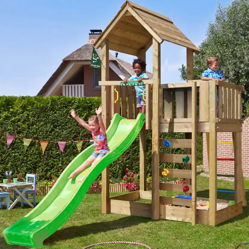 Lektorn Jungle Gym Mansion 2.1 Grön Rutschkana & Sand