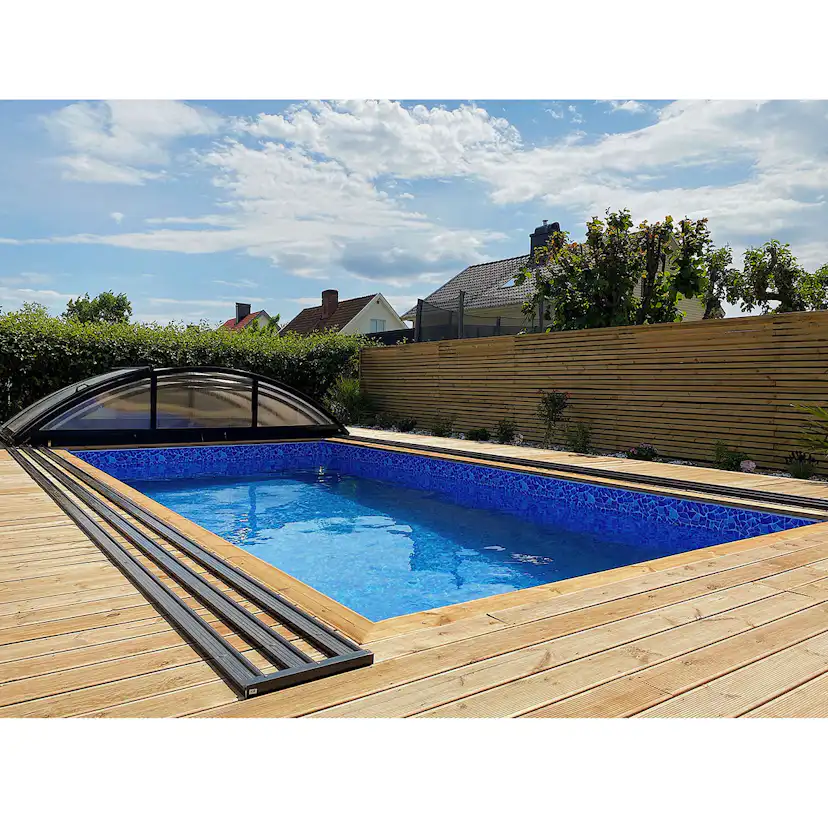 Pooltak Metalcraft 3x6m 4 mm Klar Solid PC Svart