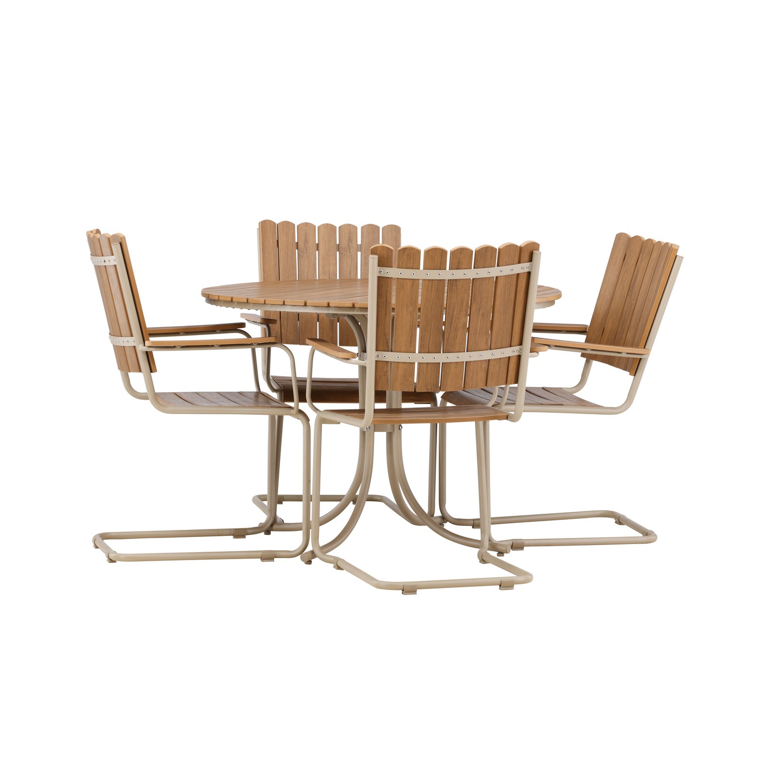 Holmsund Dining Set - Beige / Polywood Beige