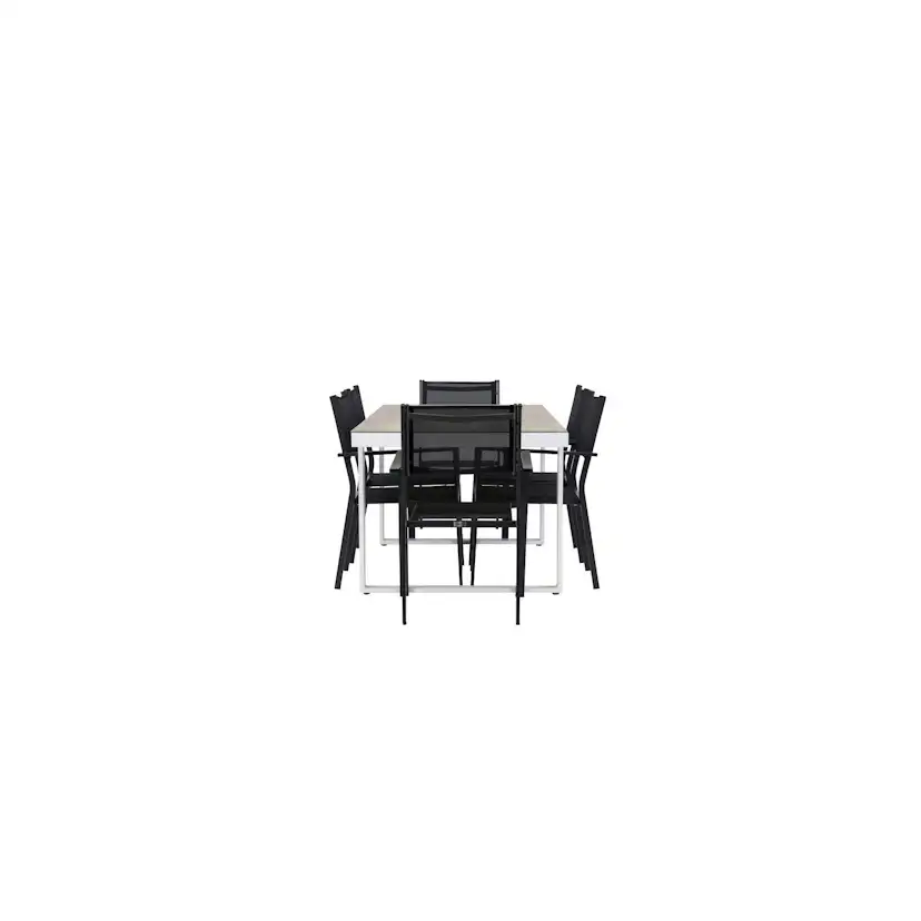 Merlo Dining Table - White/Whitewash +Copacabana Stacking Ch Trädgårdsgrupp Venture Home Merlo med 6 Copacabana Stolar