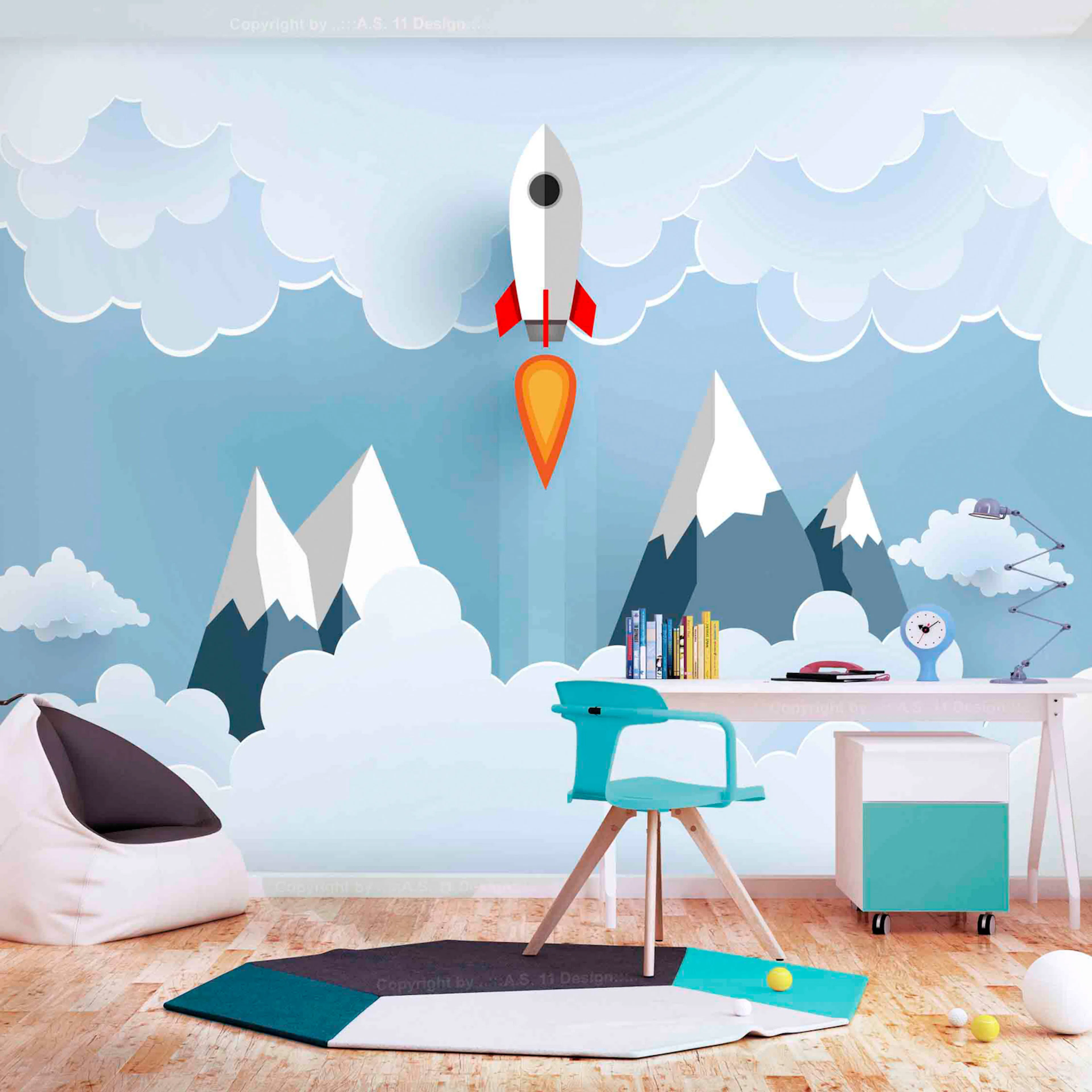 Fototapet - Rocket in the Clouds 450x315 450x315 cm