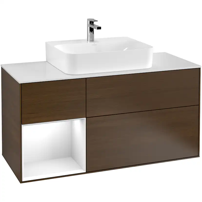 Tvättställsskåp Villeroy & Boch Finion med 3 Lådor Hylla och Bänkskiva för Centrerat Tvättställ