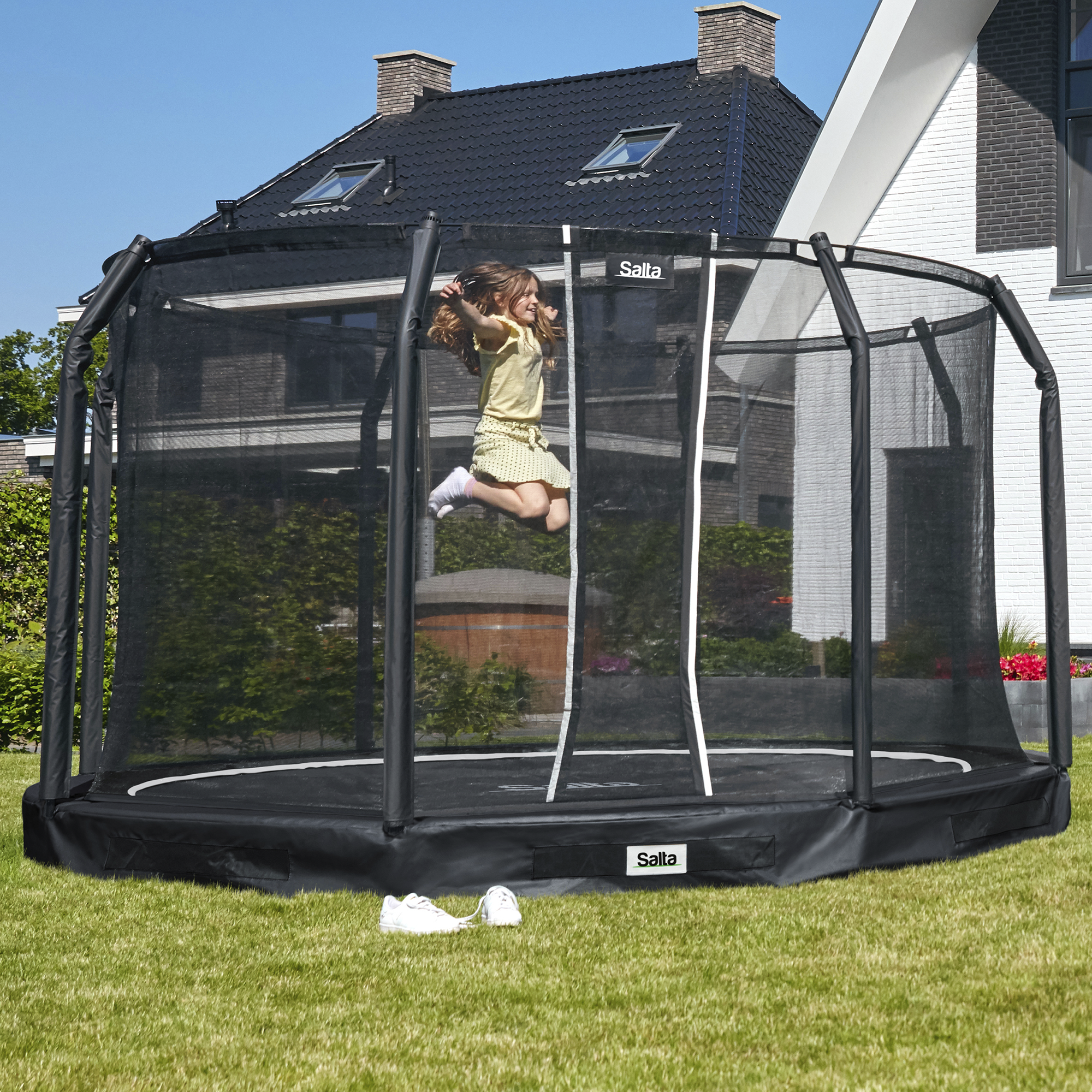 Studsmatta Salta Premium Ground inkl. säkerhetsnät Ø305 cm
