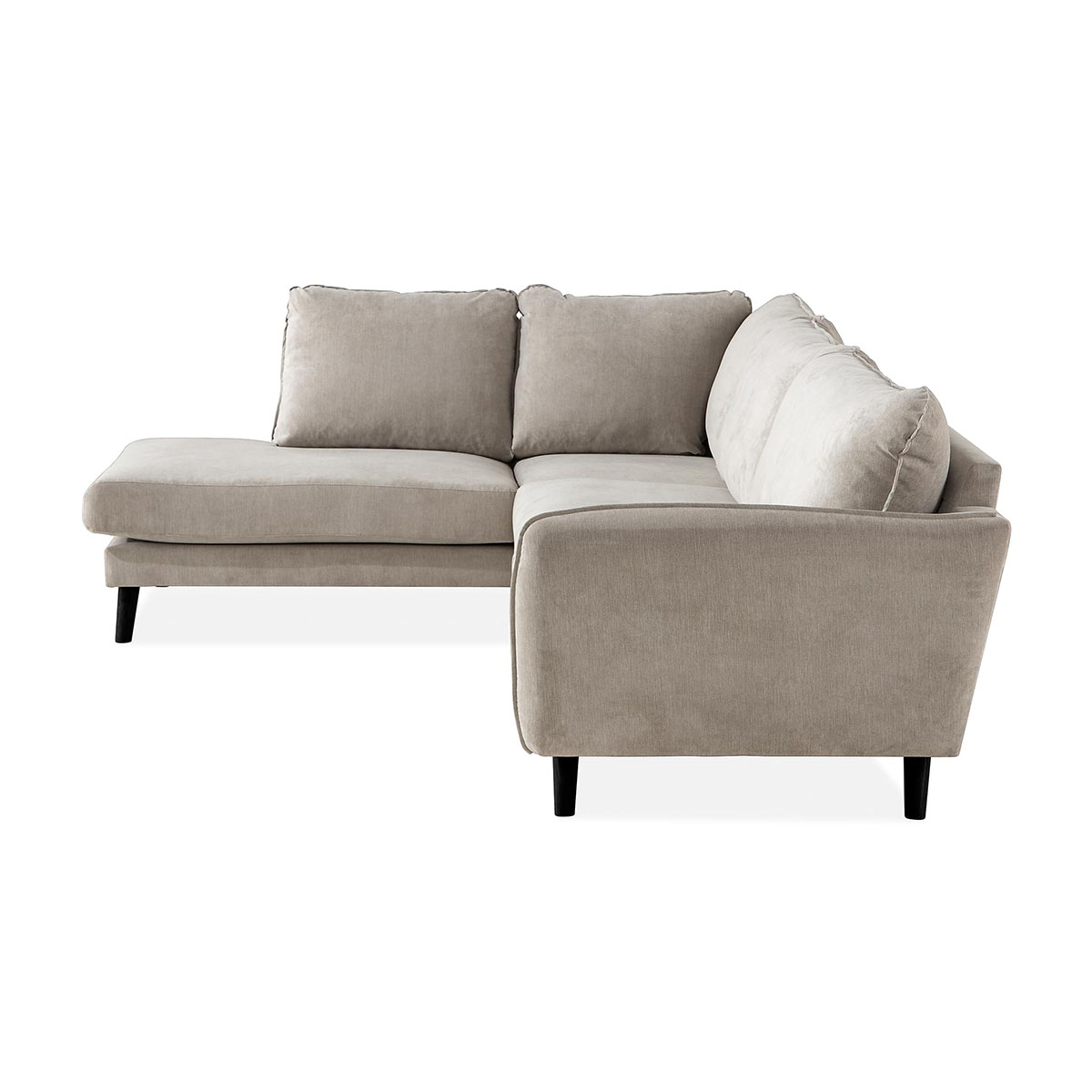 Trend Lyx Schäslongsoffa Vänster Beige, Svarta ben