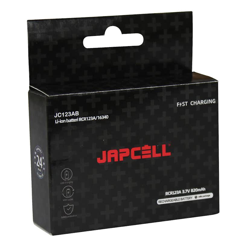 Batteri Japcell JC123R CR123 Uppladdningsbart Inkl. USB-C-Laddkabel