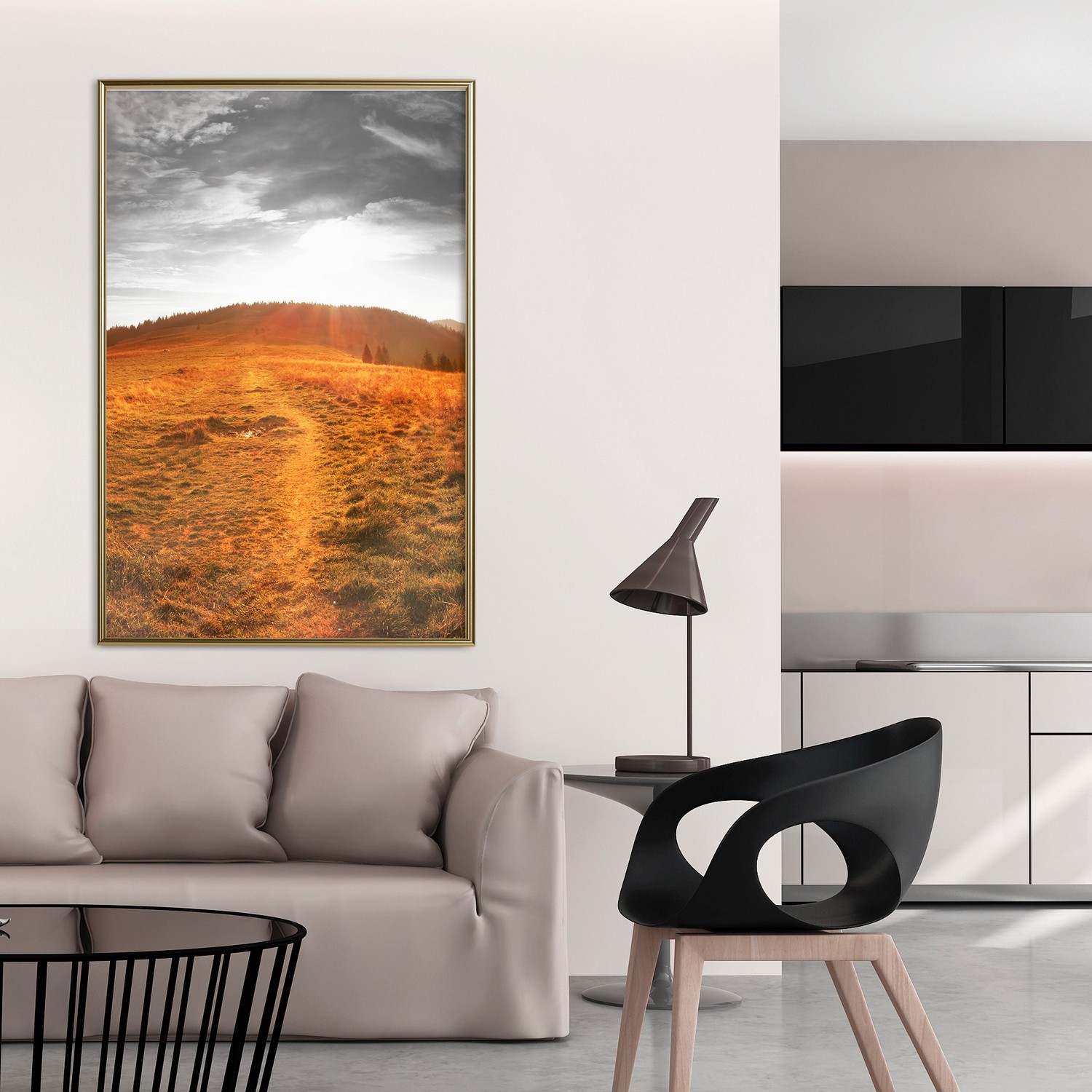 Affisch - Idyll [Poster] 30x45 Guld ram, 30x45 cm