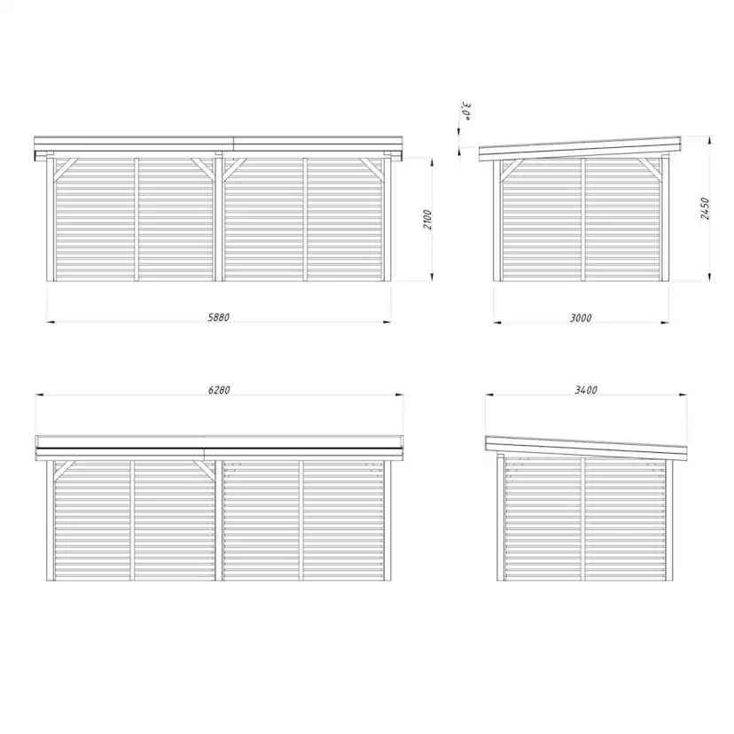 Lenna 16,6 m2 Set 309 GYDIP Behandling: Impregnerad grå