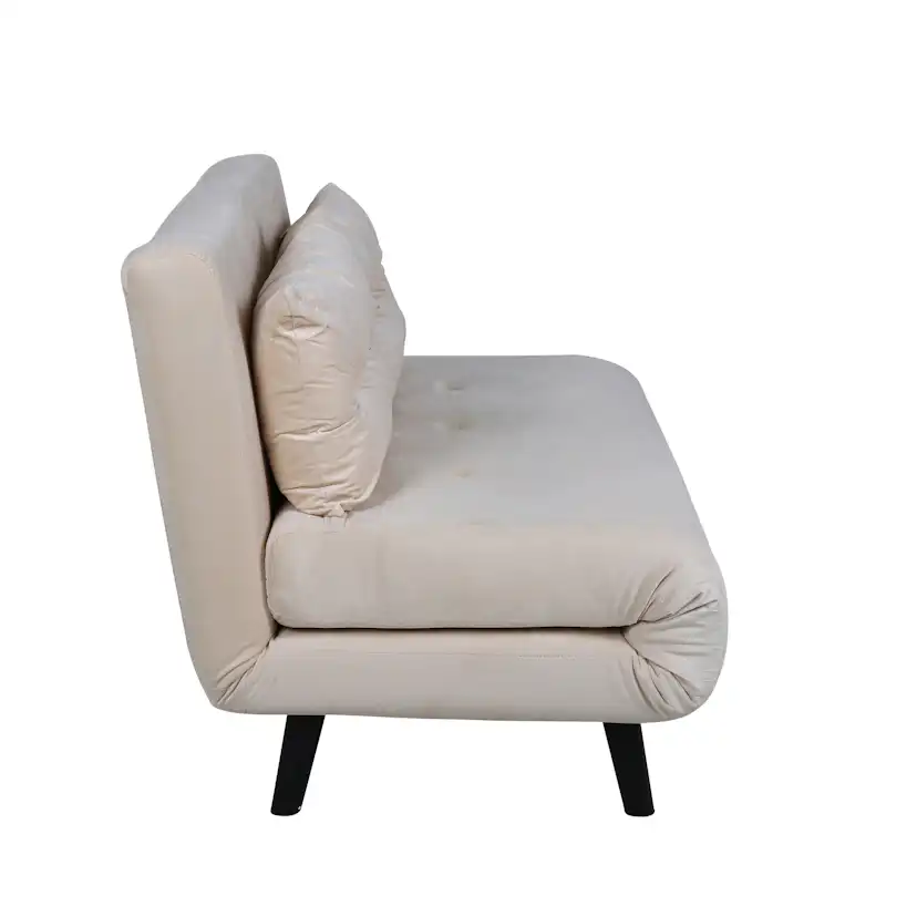 Vicky Folding Bed Double - Black / Beige Velvet Beige