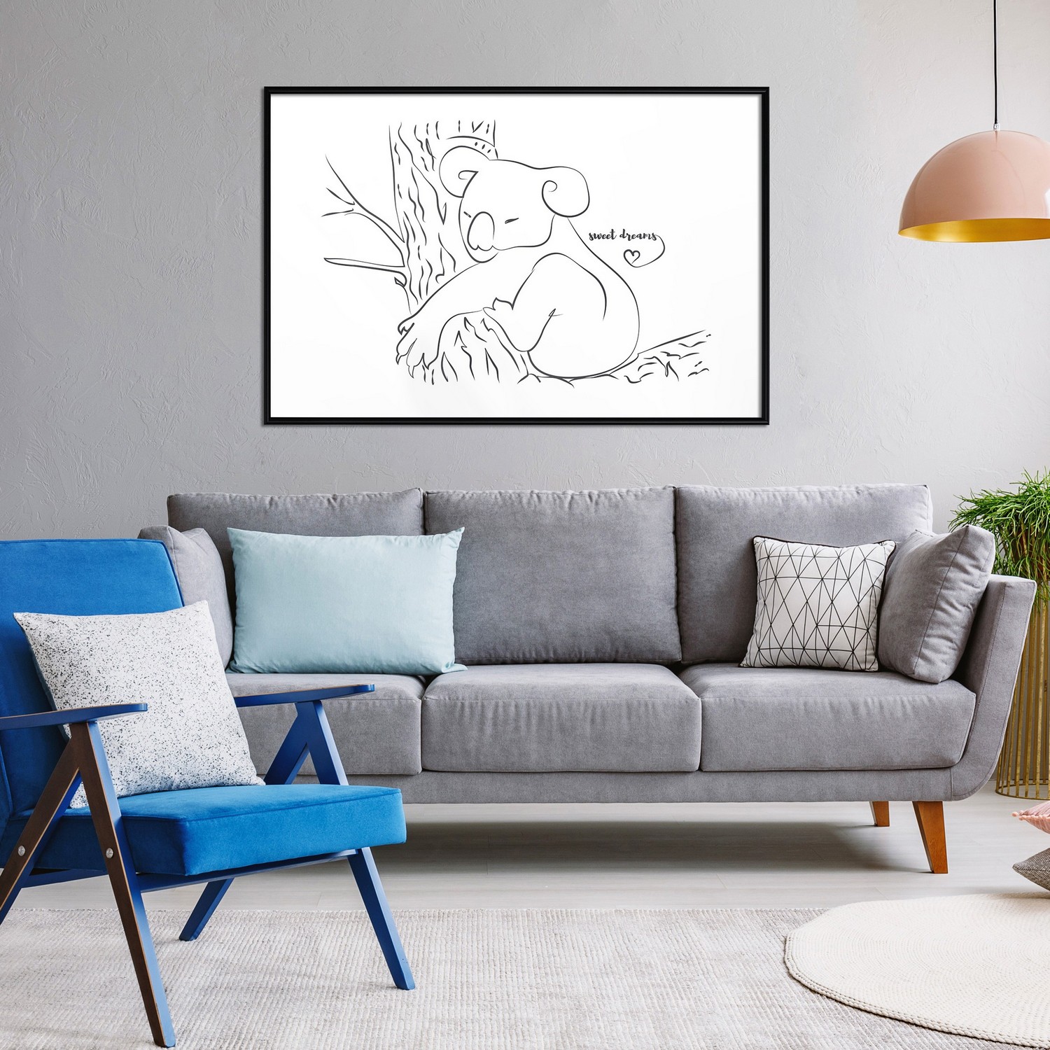 Affisch - Sleepy Koala [Poster] 45x30 Svart ram, 45x30 cm
