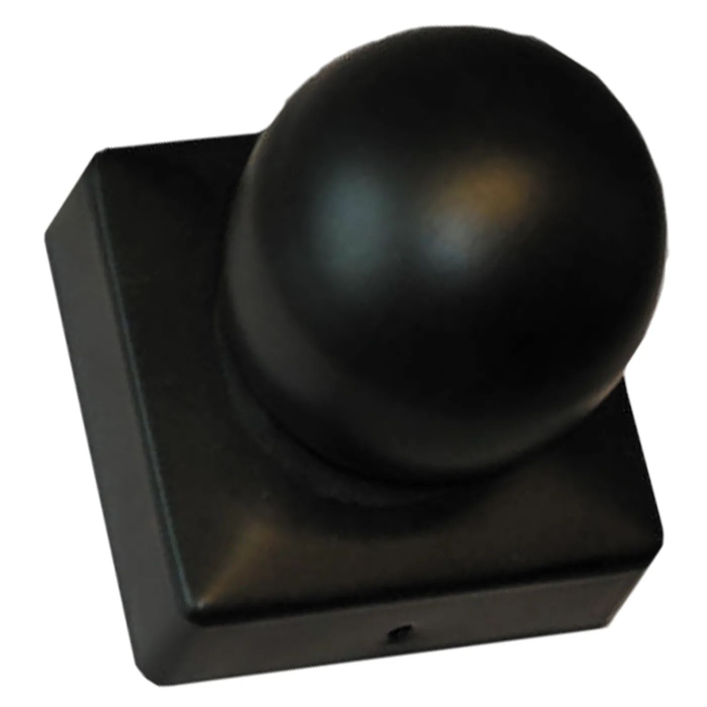 Stolphatt svart 75 x 75 mm, med kula 75x75 mm