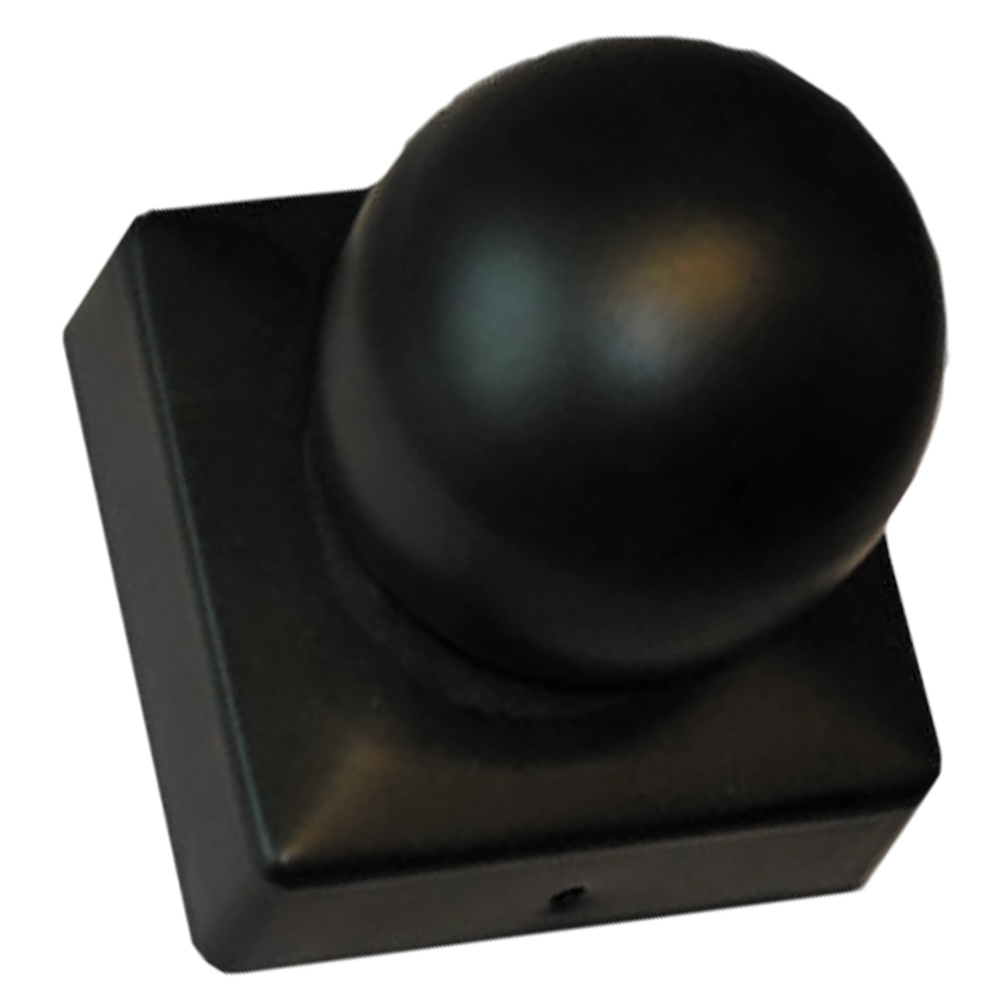 Stolphatt svart 75 x 75 mm, med kula 75x75 mm