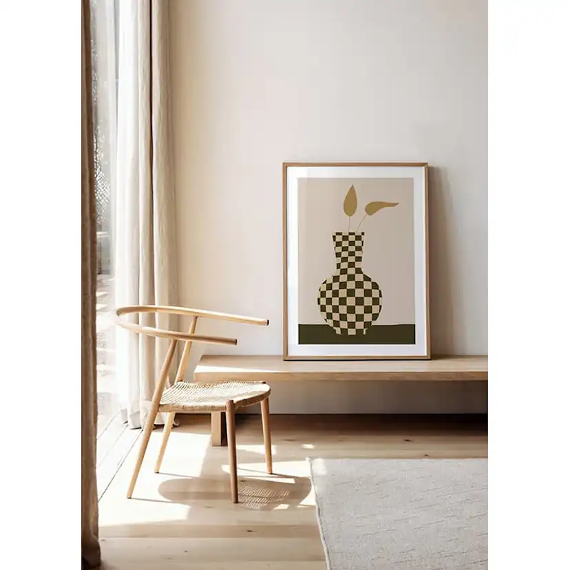 Poster Gallerix Checkered Vintage Vase No1