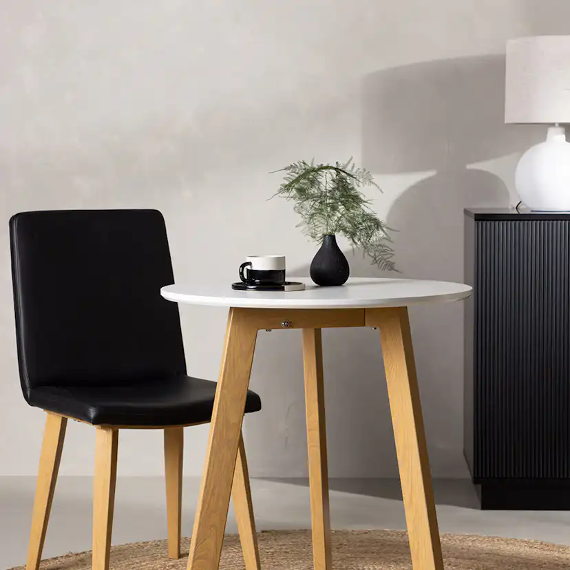 Matbord Venture Home Leonora Naturfärgad/Vit Runt Bord Ø65 cm