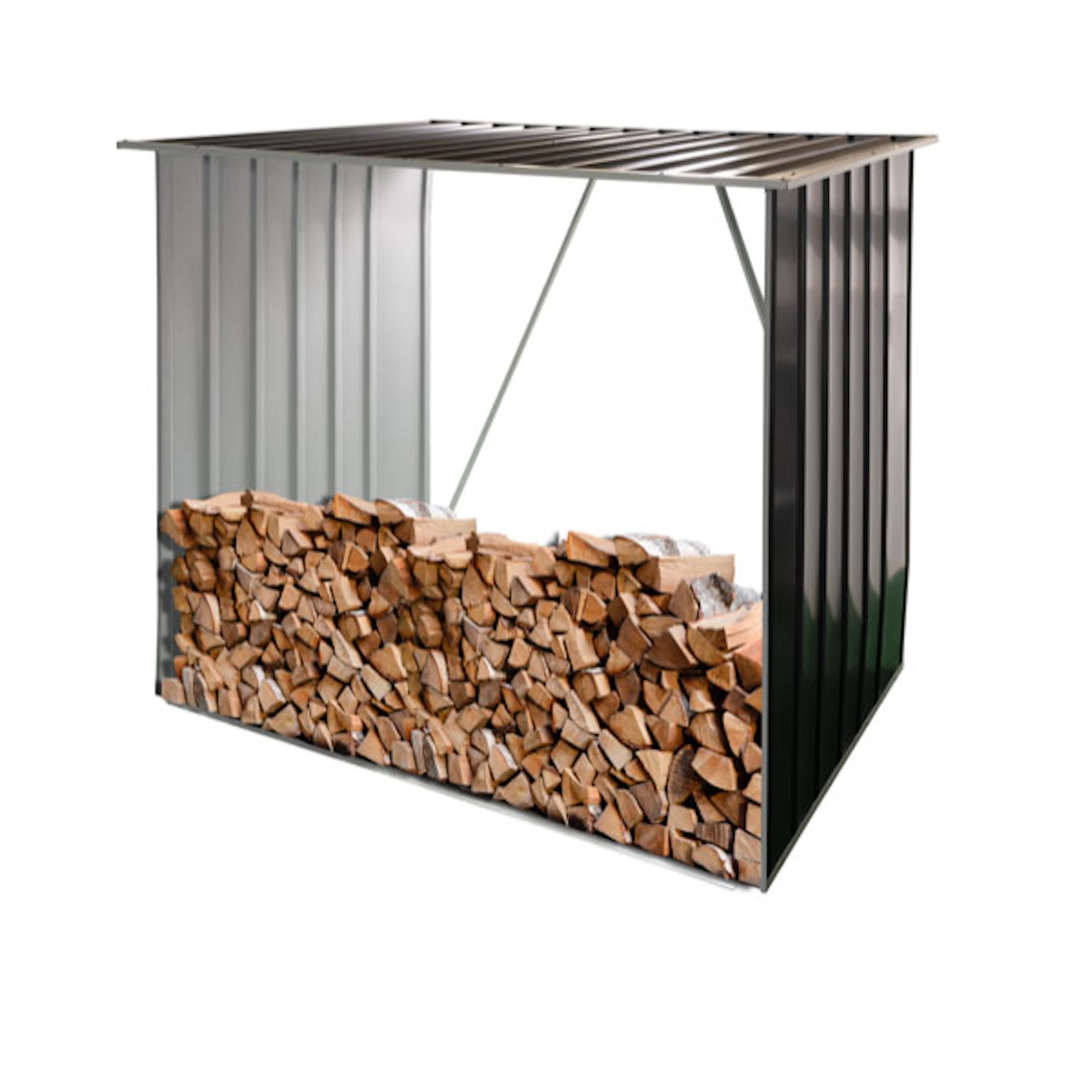 Vedskjul Skotte Garden Värna Mellan Svart Stål 163 cm