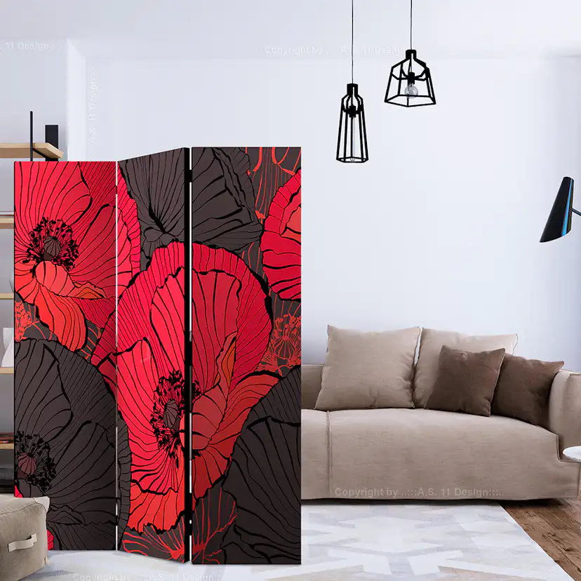 Rumsavdelare Arkiio Pleated Poppies 135x172 cm
