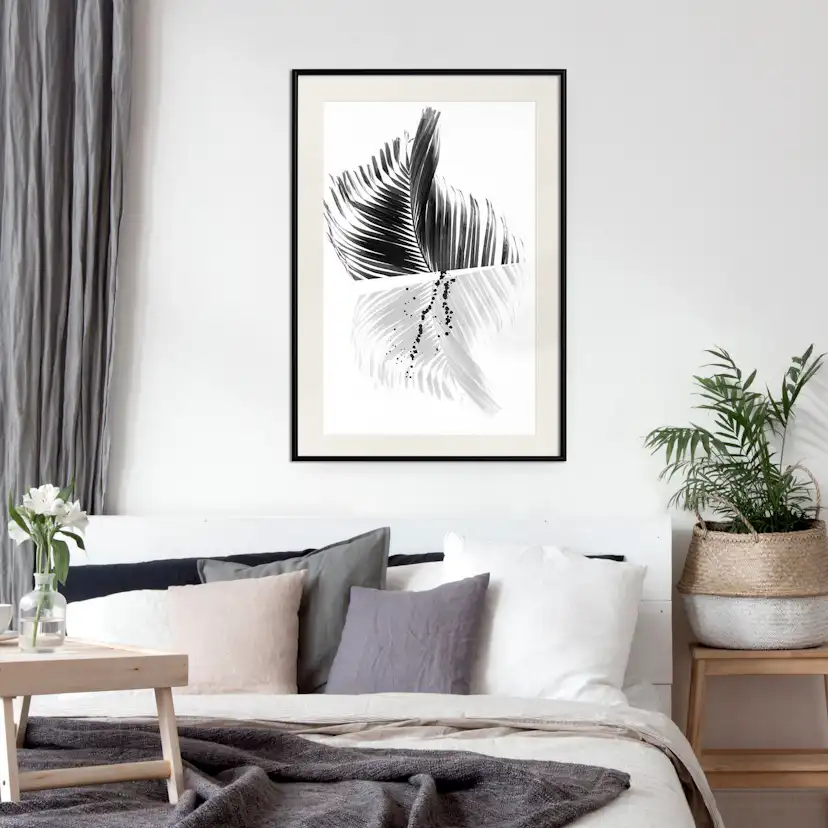 Poster Artgeist Affisch Black And White Palm