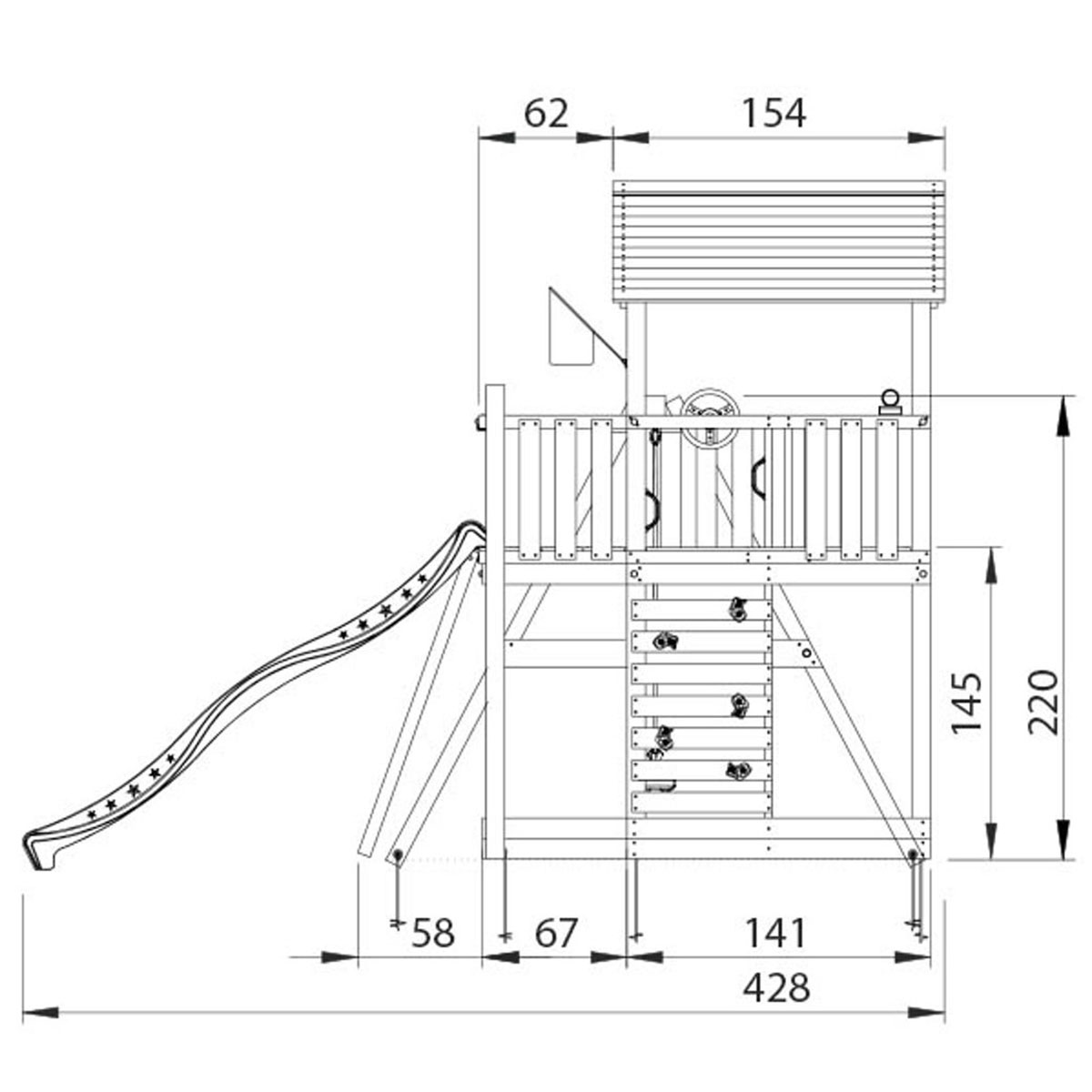 Lektorn Jungle Gym Chalet 2.1 Climb Modul Rutschkana & Sand