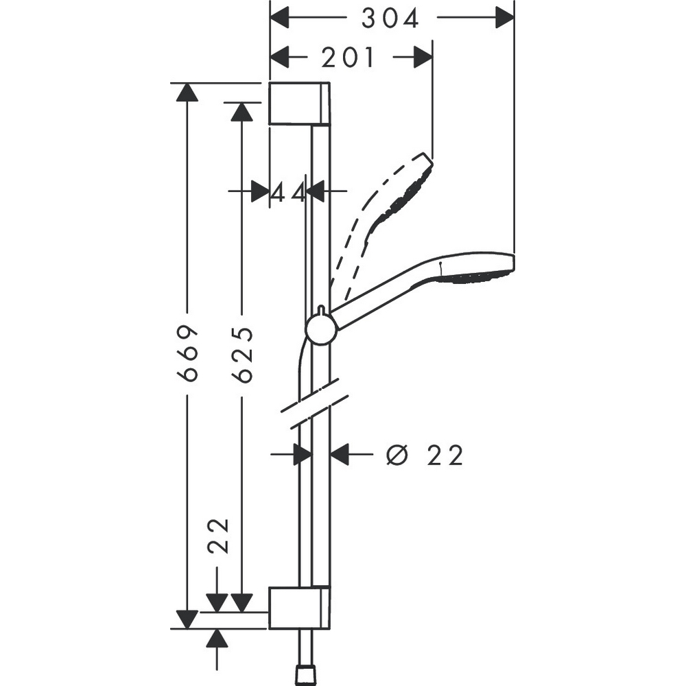 HG Croma Select S Multi duschset 65cm Höjd: 669 mm, Utan EcoSmart