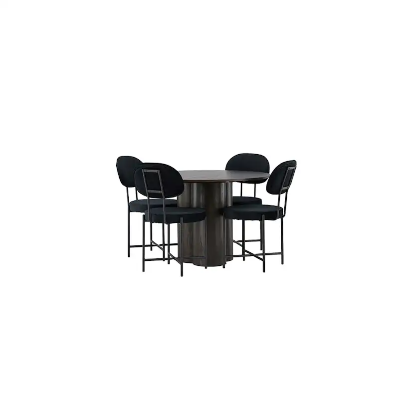Matgrupp Venture Home Olivia Ø110 cm med 4 st Stella stolar