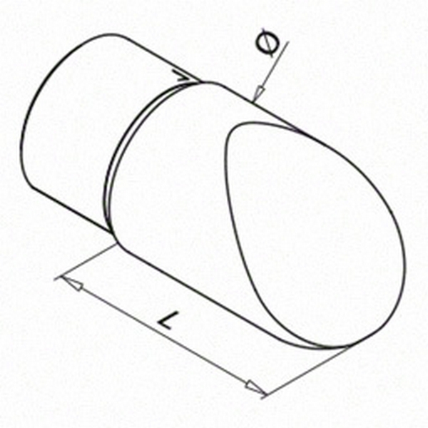 Ändavslut Herrljunga Ledstångsfabrik Rostfri mod 0738 Inomhus