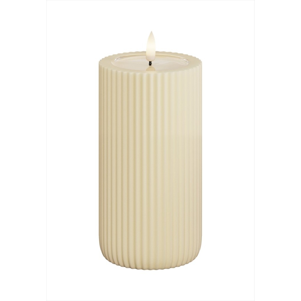 LED-Blockljus UNIQUE Candles Stripe 8x15 cm