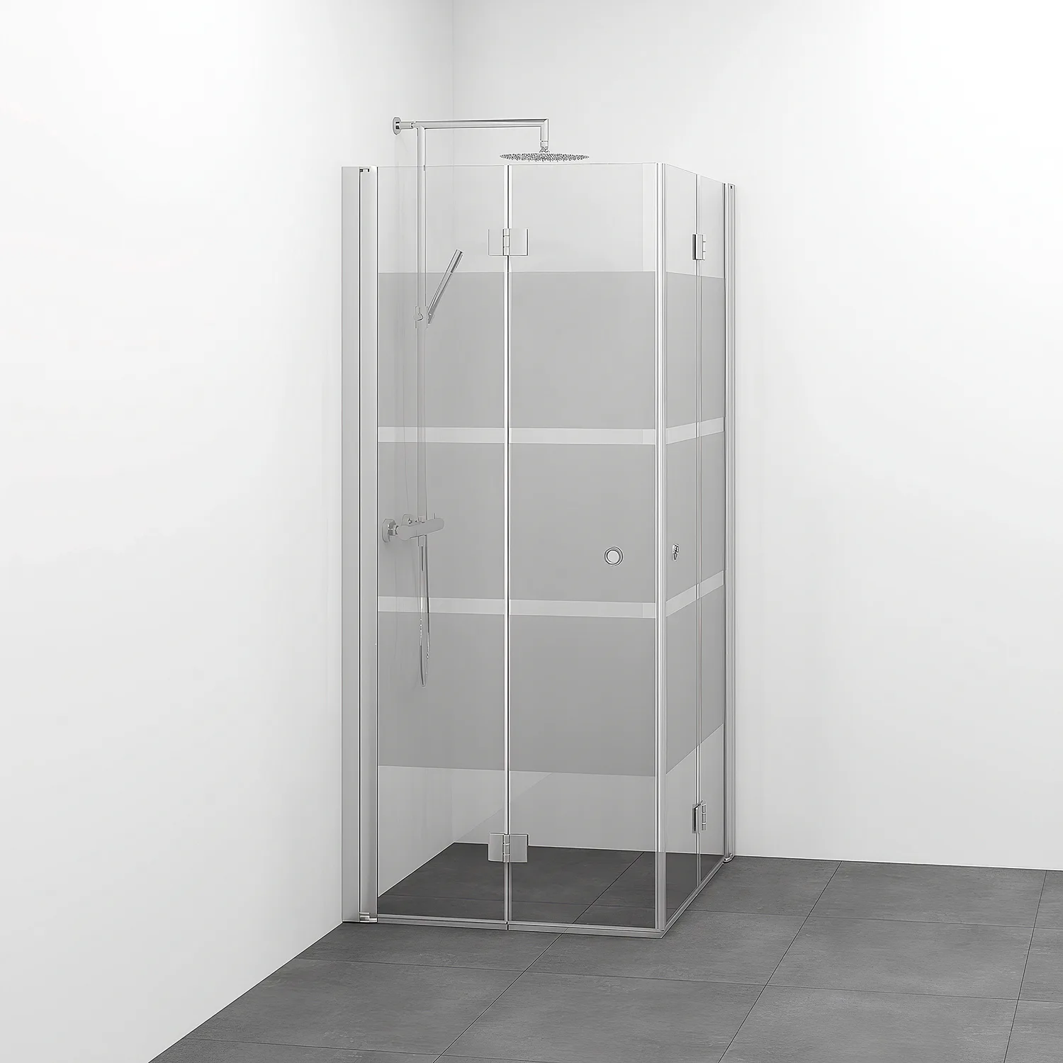 Spirit Vik Rak 70x10 Gr Ma Sc 700x1000x1970 mm, Matt Aluminium, Screentryckt glas med Hålgrepp