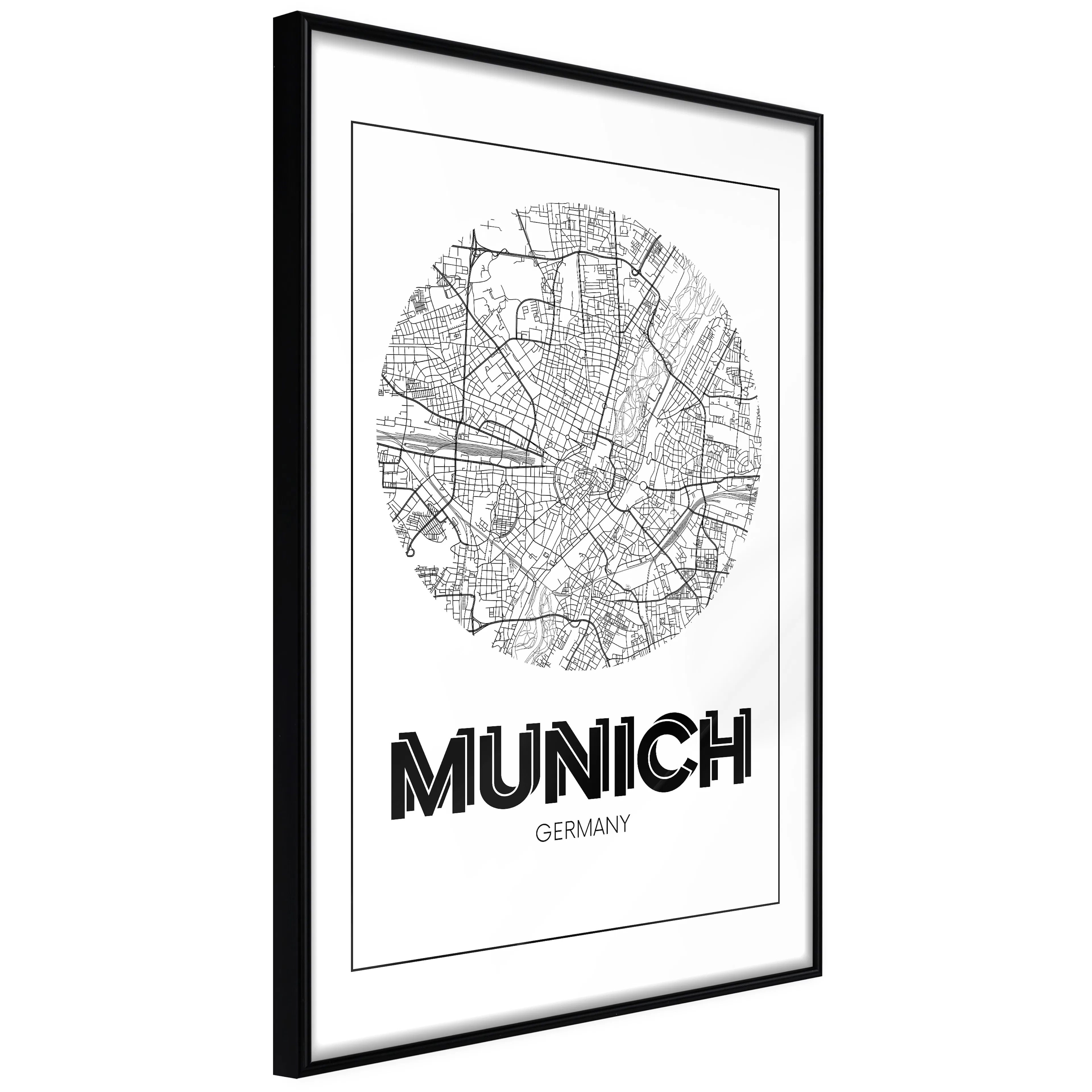 Affisch - Retro Munich [Poster] 40x60 Svart ram, 40x60 cm