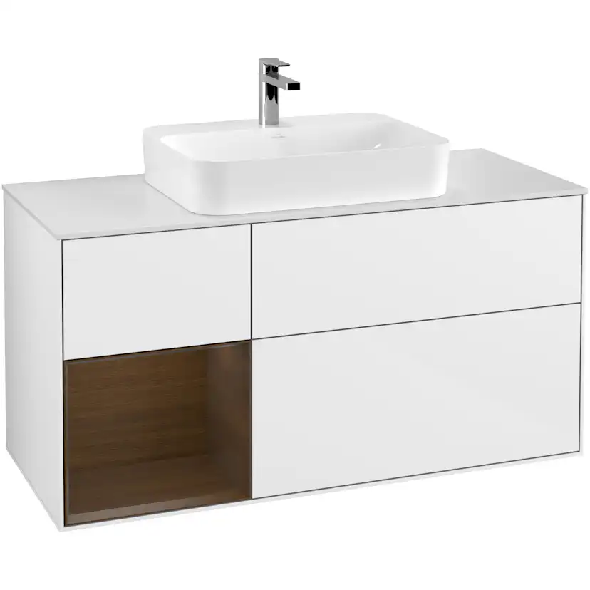 Tvättställsskåp Villeroy & Boch Finion med 3 Lådor Hylla och Bänkskiva för Ytmonterat Tvättställ