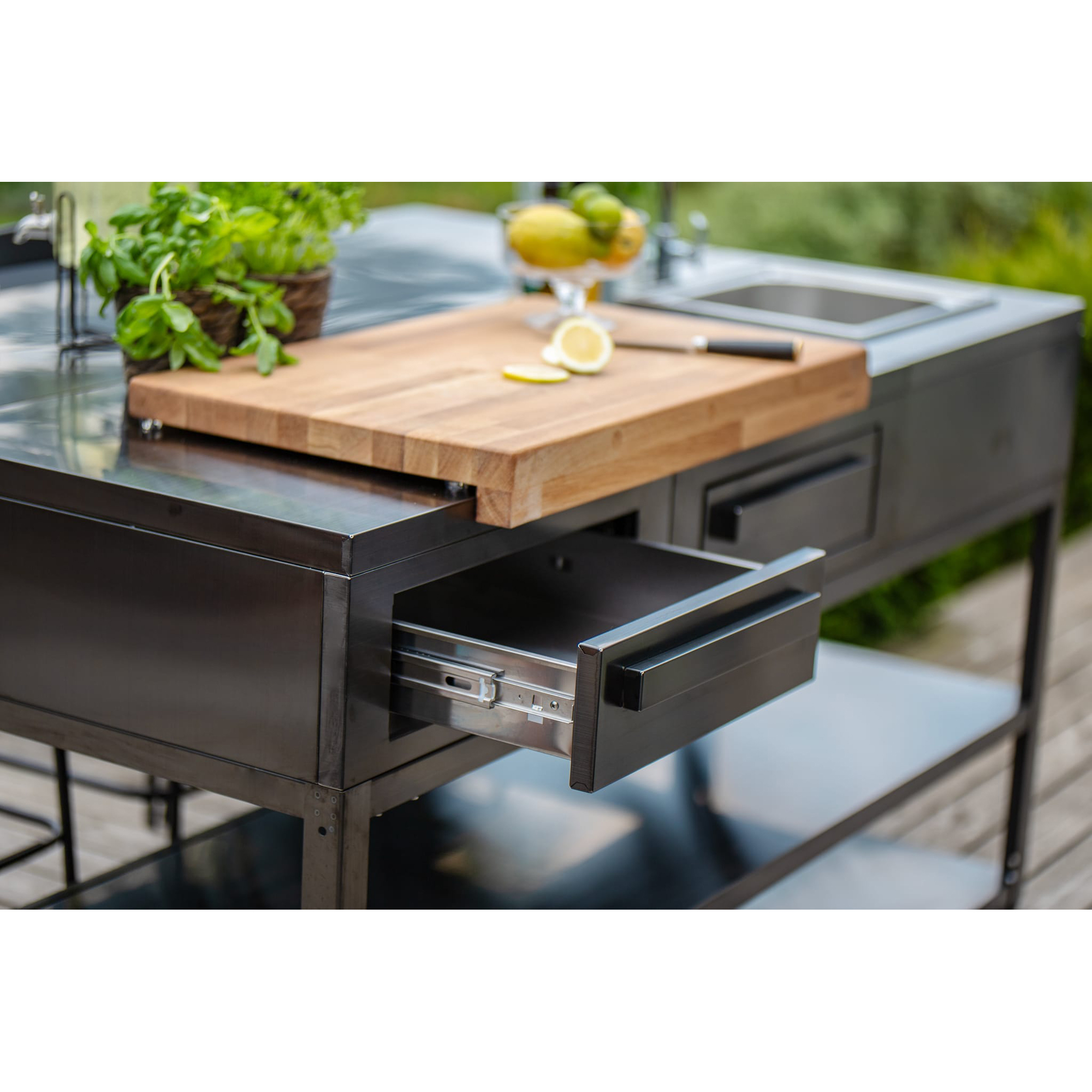 Förvaringsmodul med arbetsbänk Myoutdoorkitchen Nordic Line Stainless 304SS