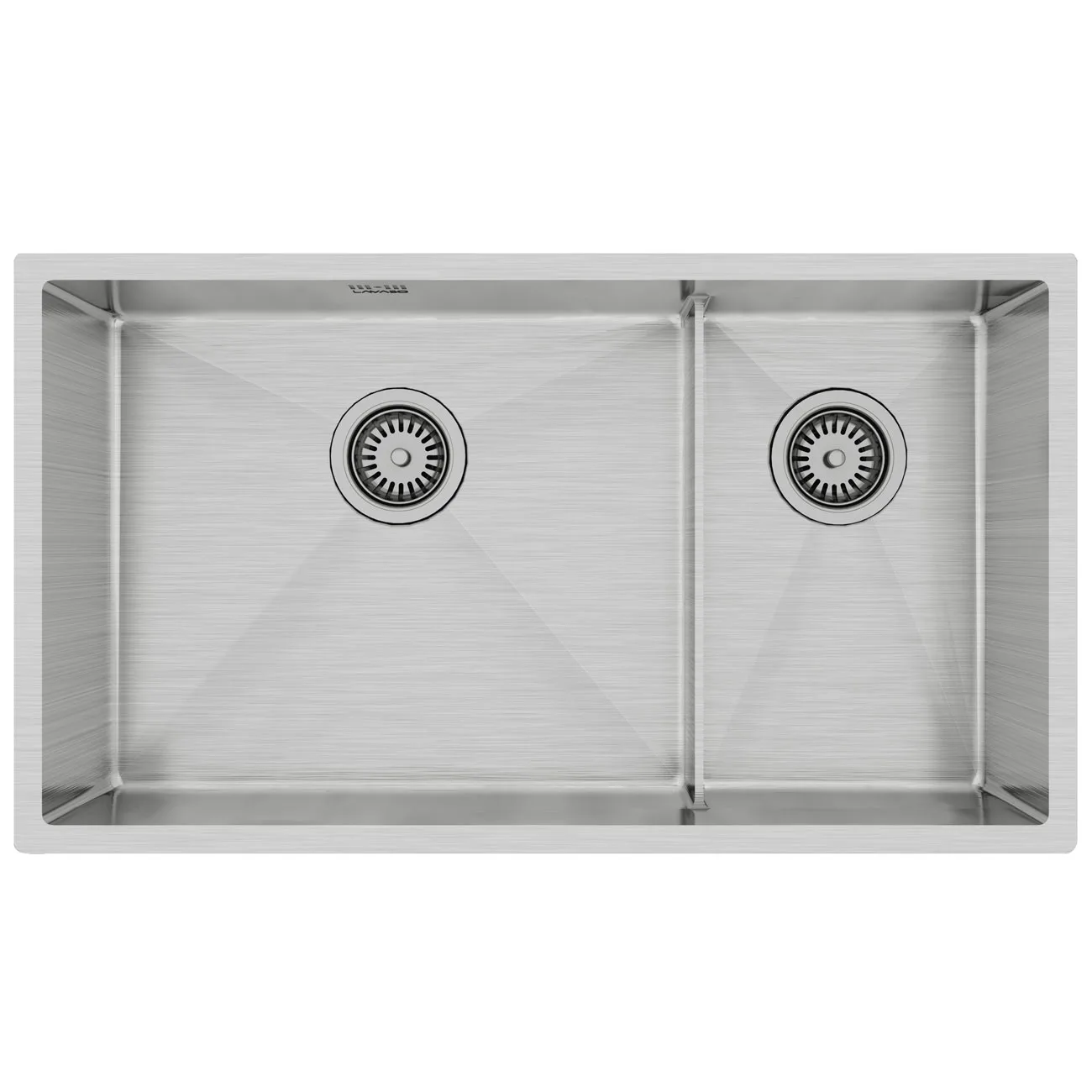 Diskho Lavabo Kubus 780 Soft Slim Rostfri Dubbel med Korgventil & Vattenlås