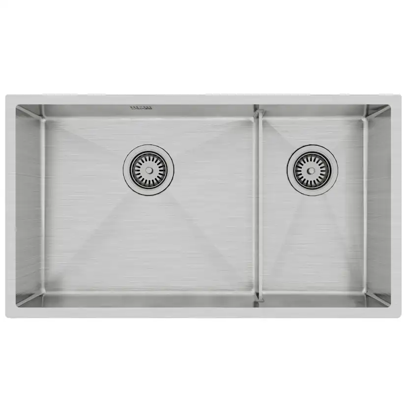 Diskho Lavabo Kubus 780 Soft Slim Rostfri Dubbel med Korgventil & Vattenlås