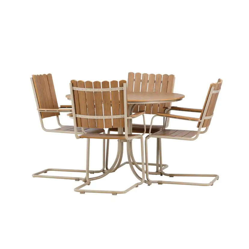 Holmsund Dining Set - Beige / Polywood Beige