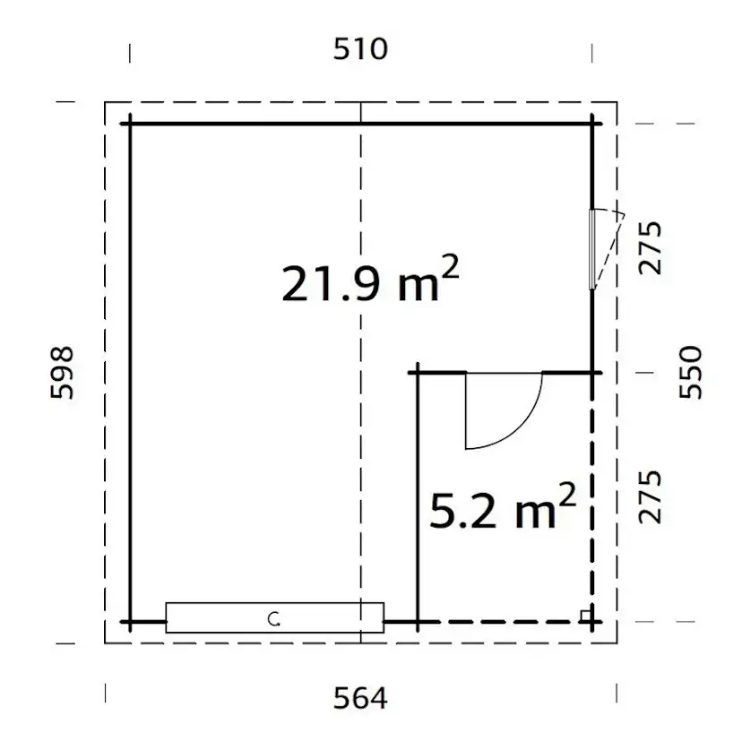 Garage Palmako Roger 21,9 m2 med Takskjutport