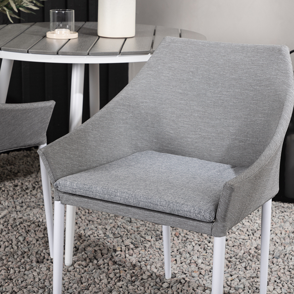 Break - Dining Table Round- White / Grey - Alu / Aintwood - Grå/Vit