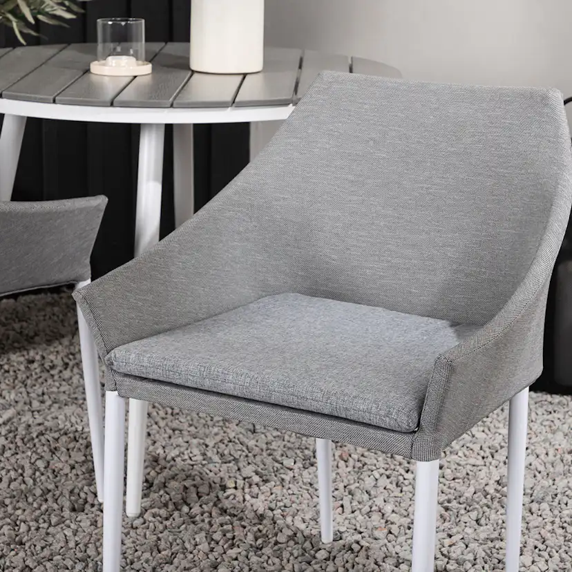 Break - Dining Table Round- White / Grey - Alu / Aintwood - Grå/Vit