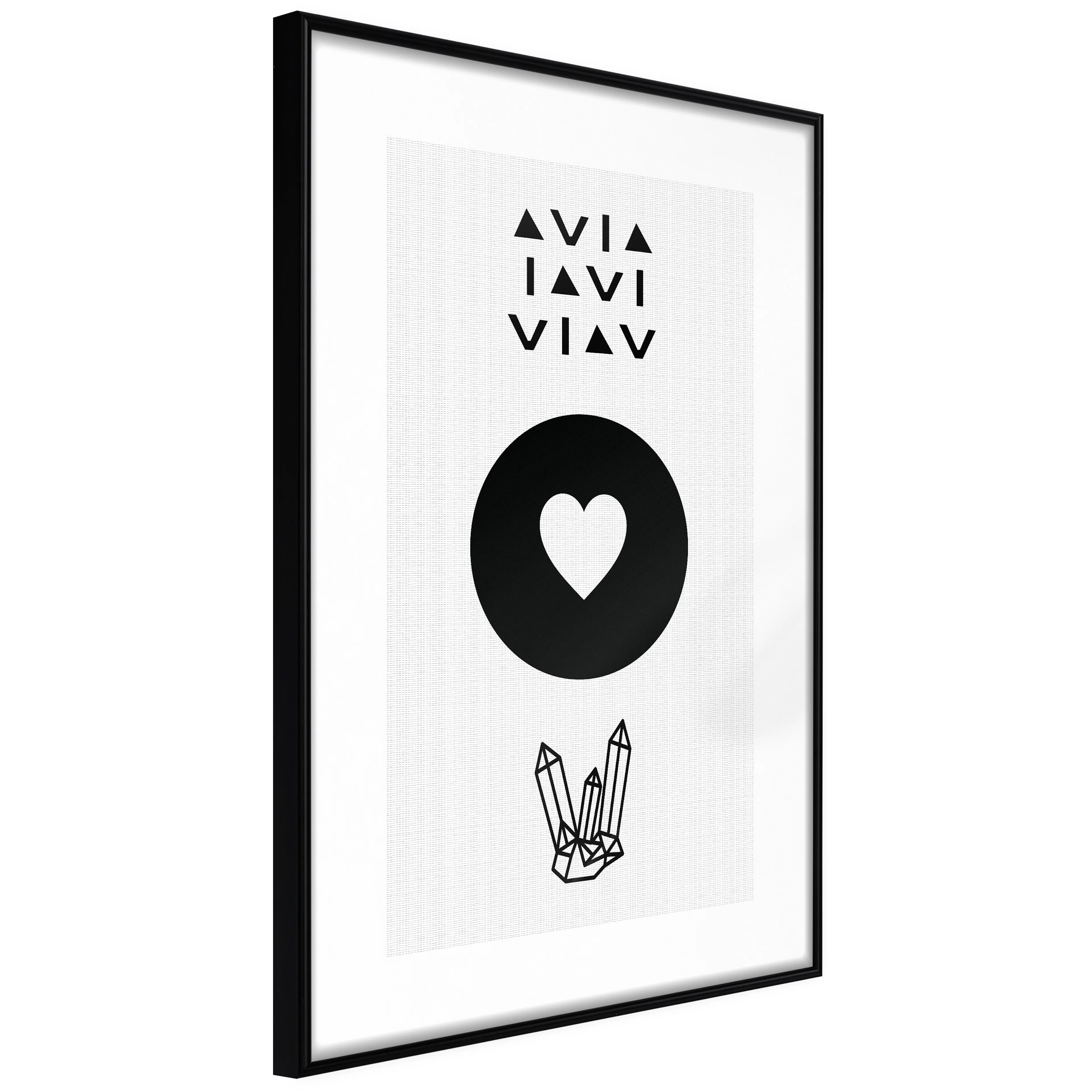 Affisch - Heart and Crystals [Poster] 40x60 Svart ram, 40x60 cm