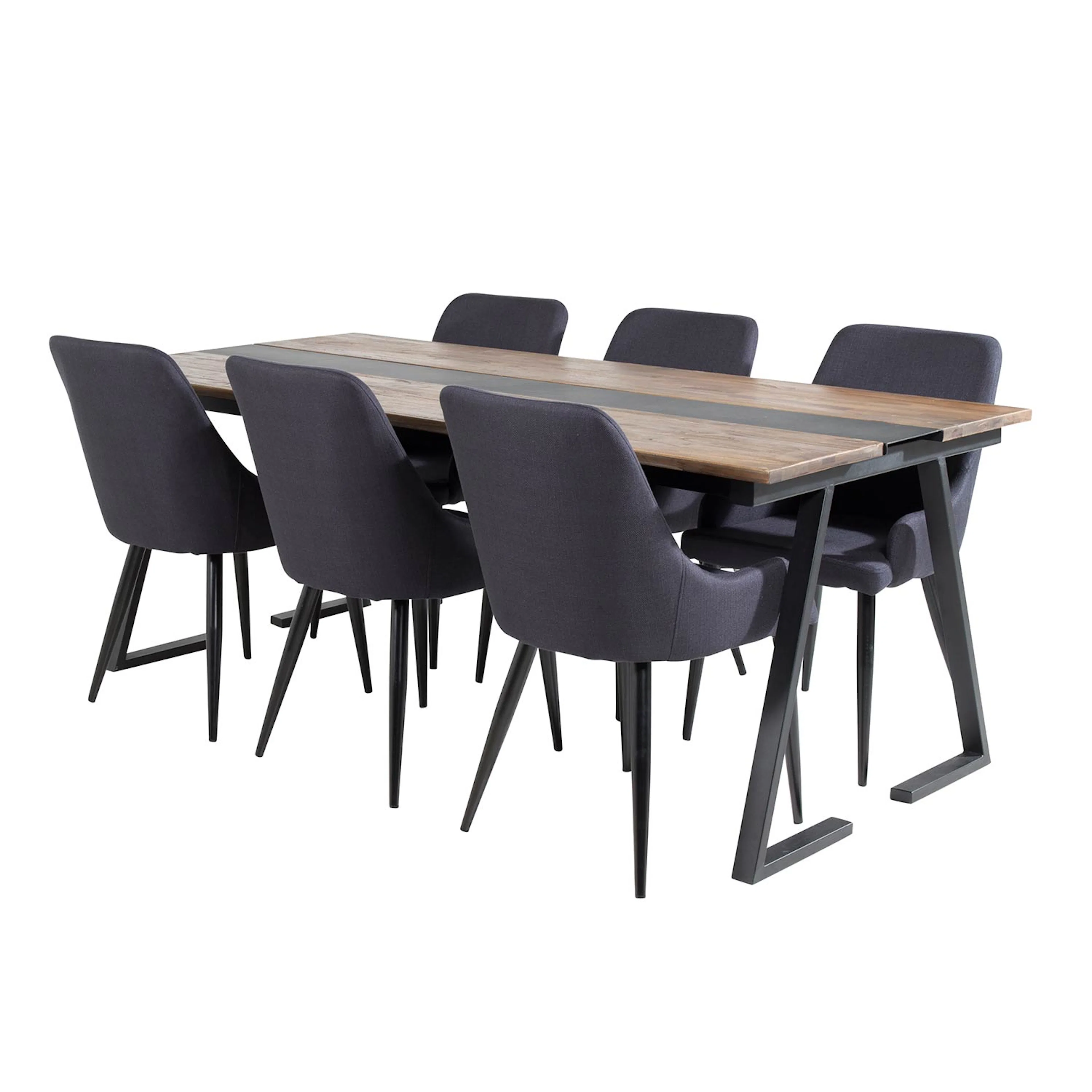 Matgrupp Venture Home Jane med 6 Plake Stolar Mörk Teak