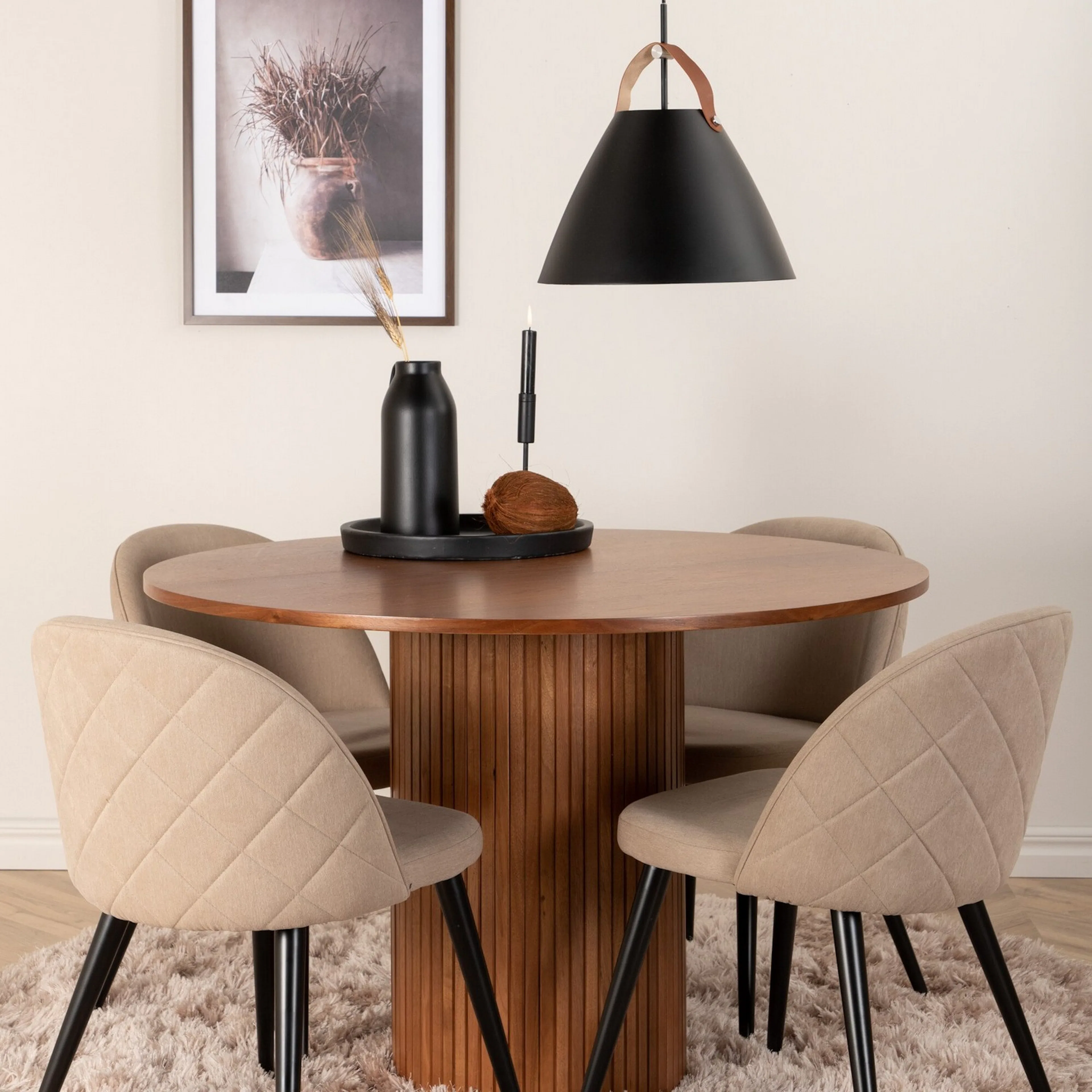 Valnöt/Beige/Svart