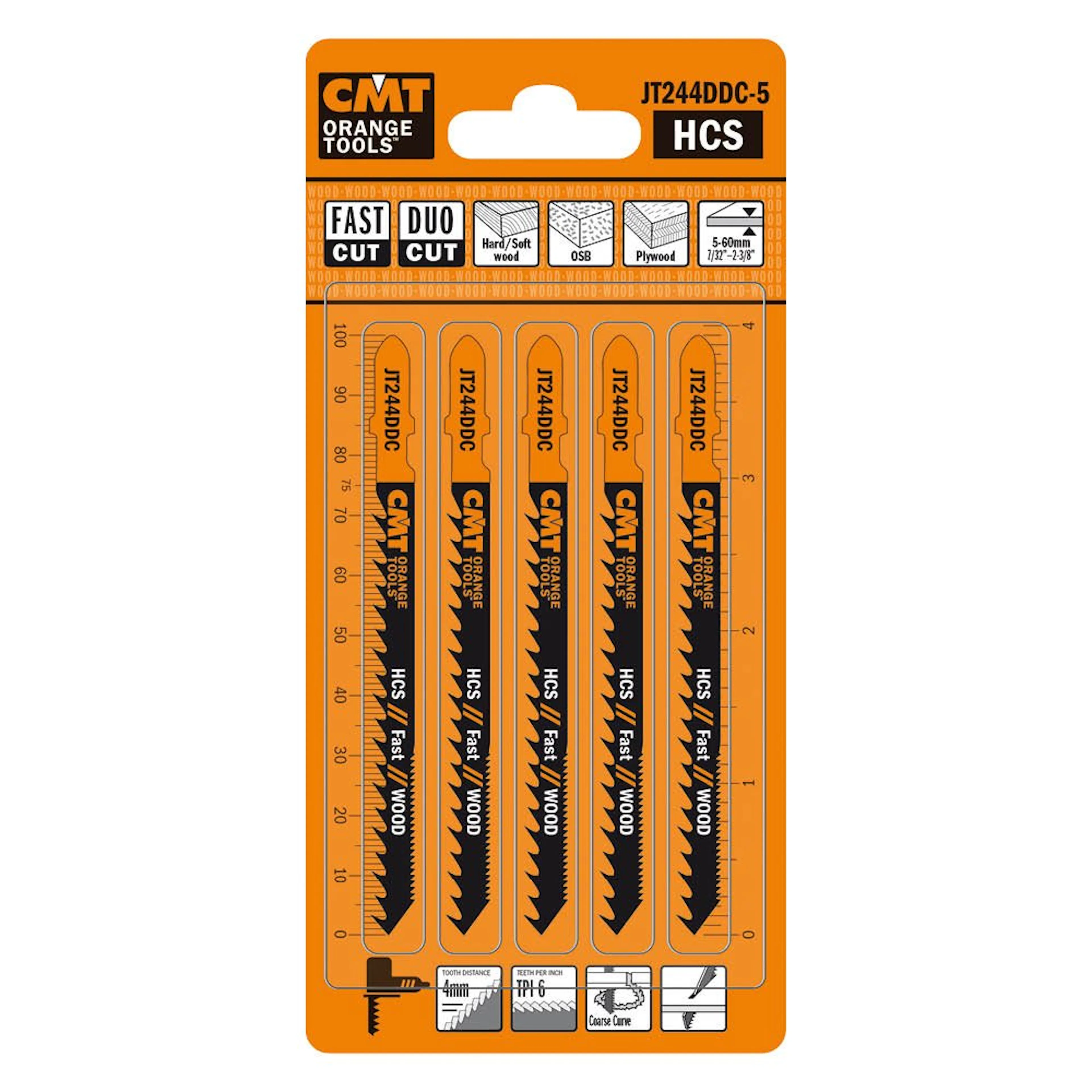 Sticksågblad CMT Orange Tools 75mm HCS Fast DUO 5 st