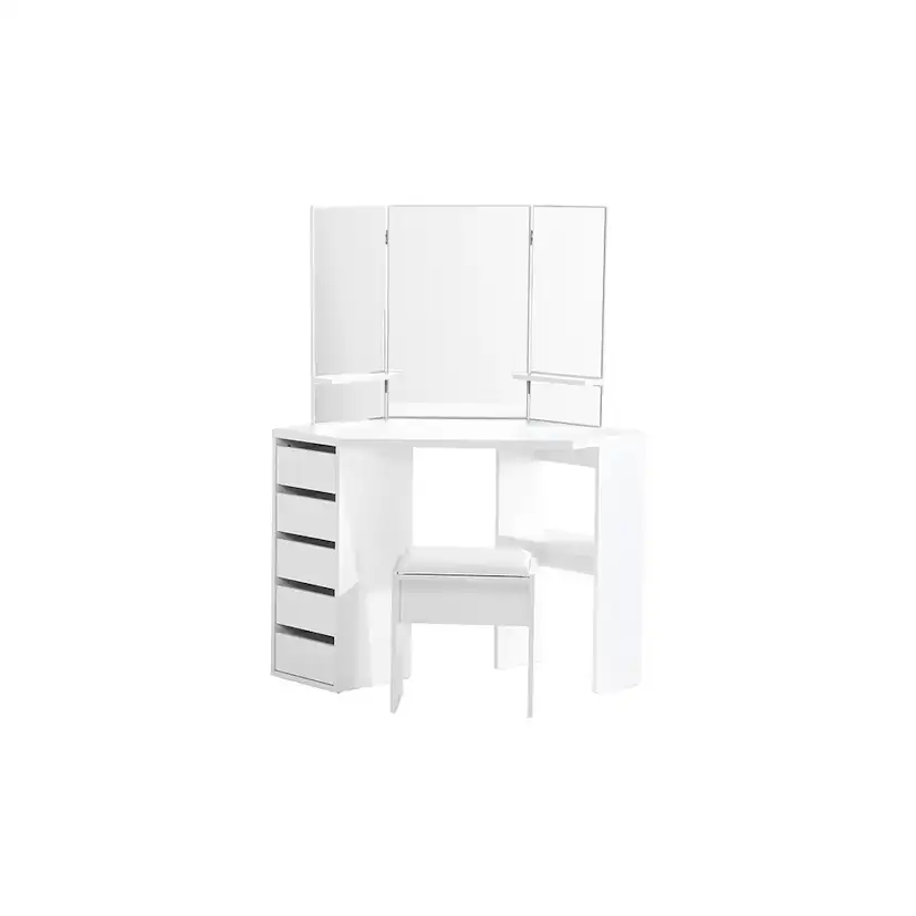 Sminkbord In Living Hidingsta med Spegel, Lådor & Pall