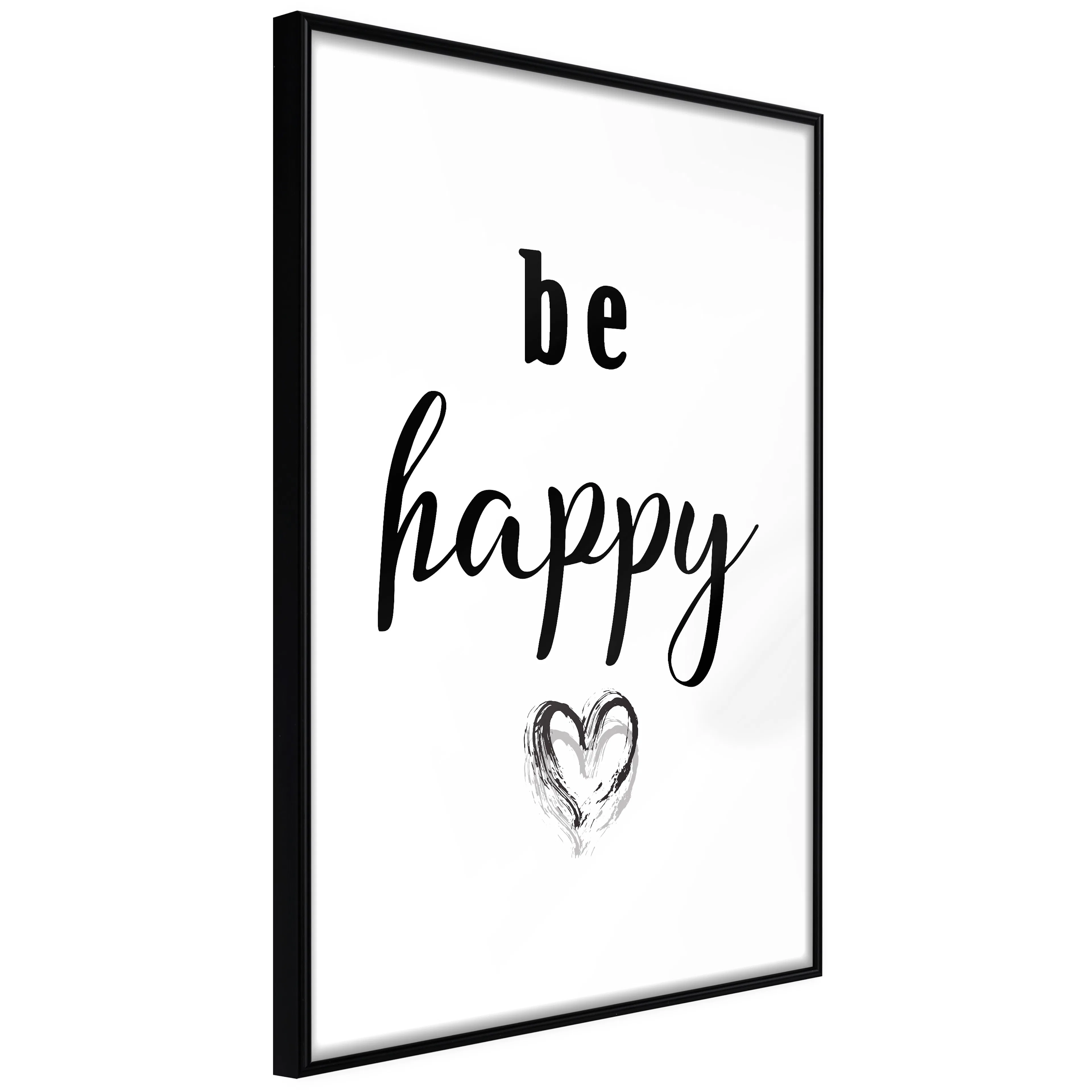Affisch - Be Happy [Poster] 40x60 Svart ram, 40x60 cm