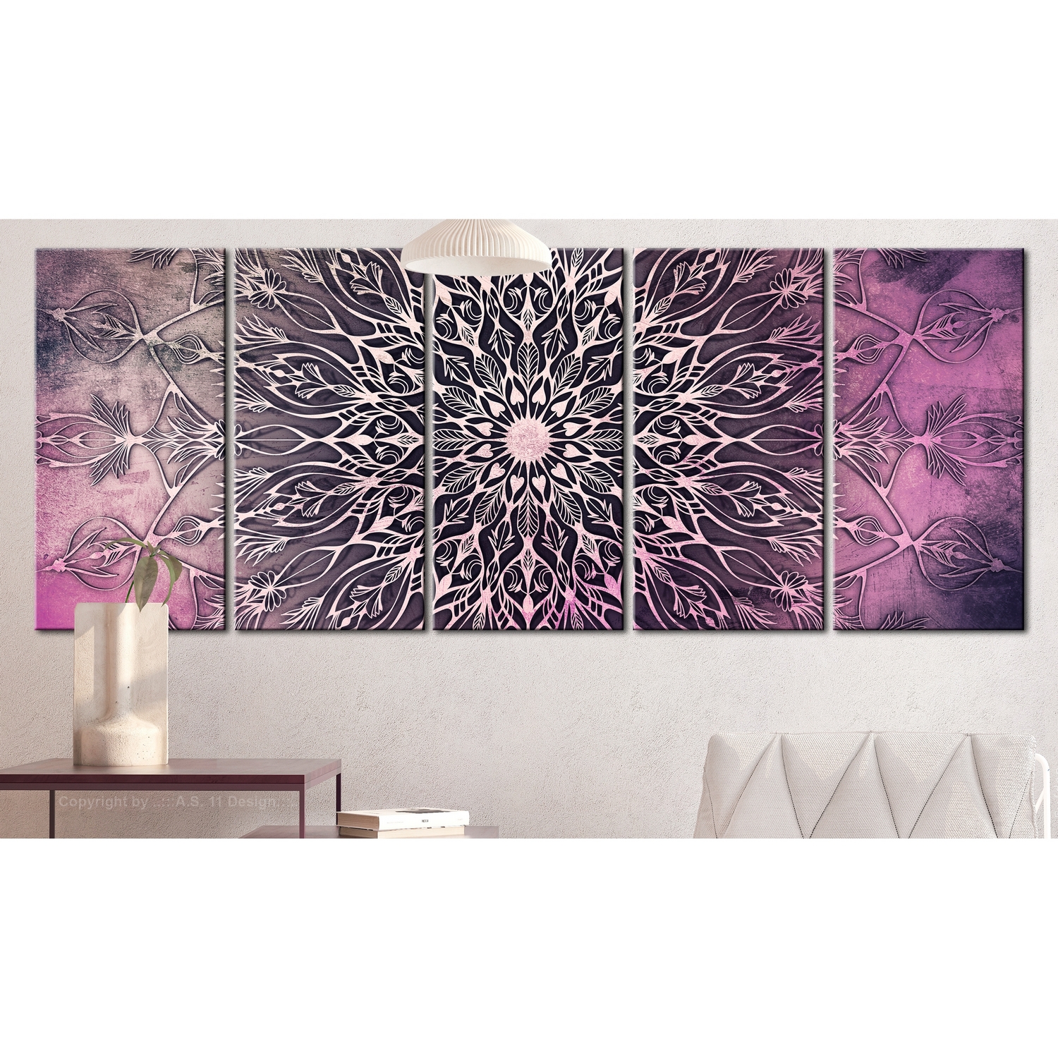 Tavla Arkiio Center Narrow Pink 5 delar