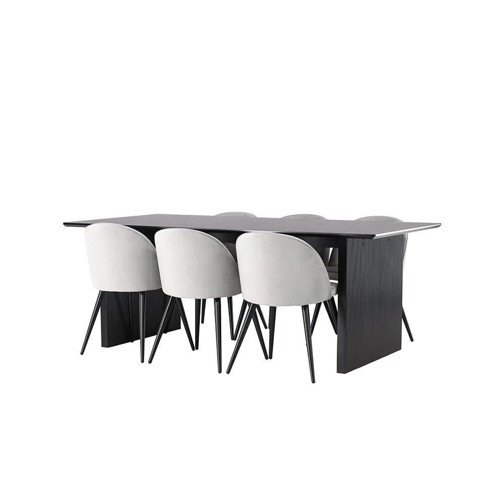 Matgrupp Venture Home Vail med 6 Velvet Stolar