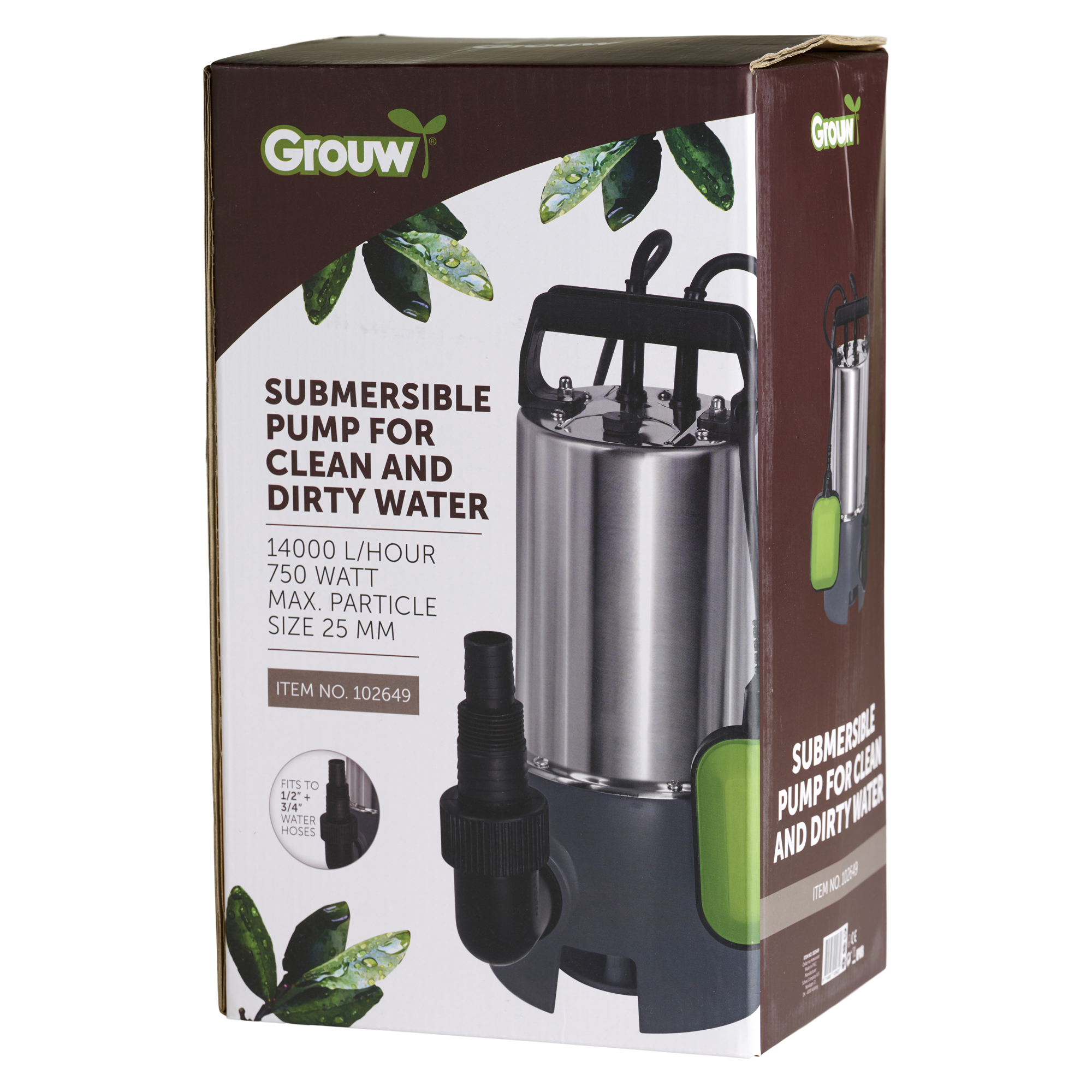 Bevattningspump Grouw Dränkbar Vattenpump 11500L/H 600W