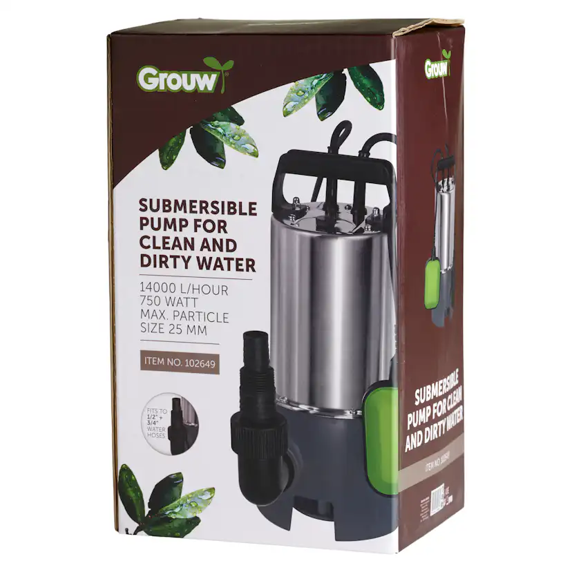 Bevattningspump Grouw Dränkbar Vattenpump 11500L/H 600W