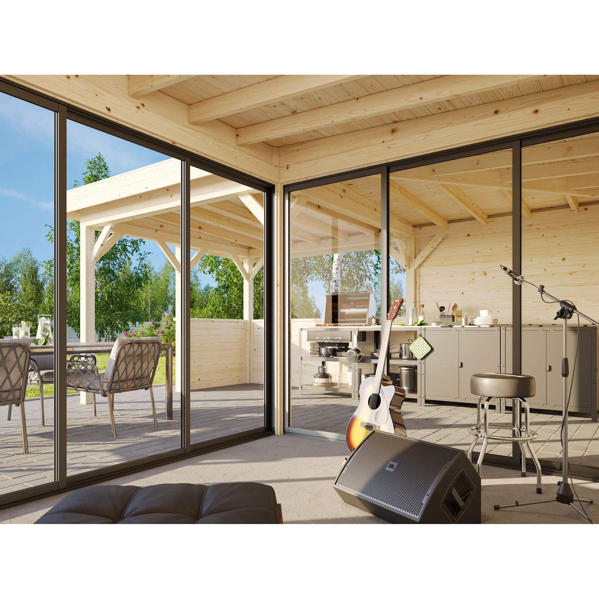 Lenna 24,9 m2 Set 709 Slide Plus WTDIP Impregnerad transparent