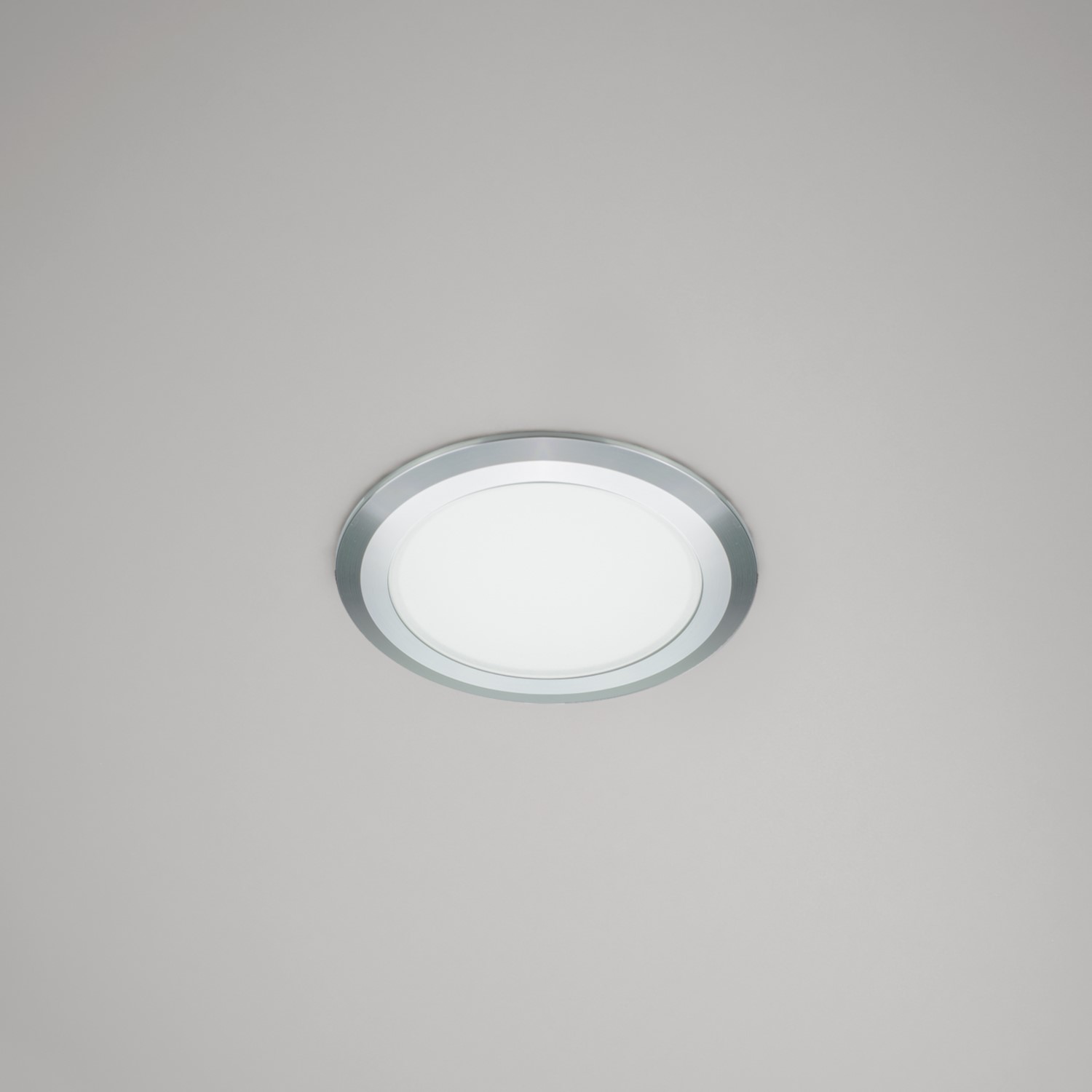 LED-spot Stella flat IP44 500mA/3W 2700K rf-look Rostfri, 2700 K