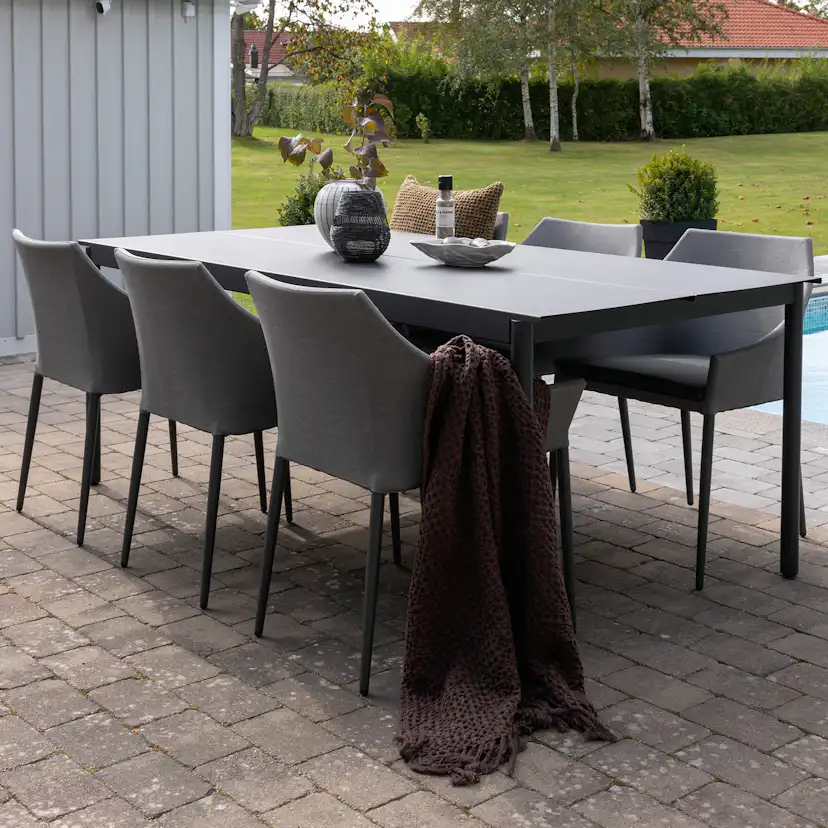 Matgrupp Utomhus Venture Home Modena 200x100 cm med 6 Spoga Trädgårdsstolar
