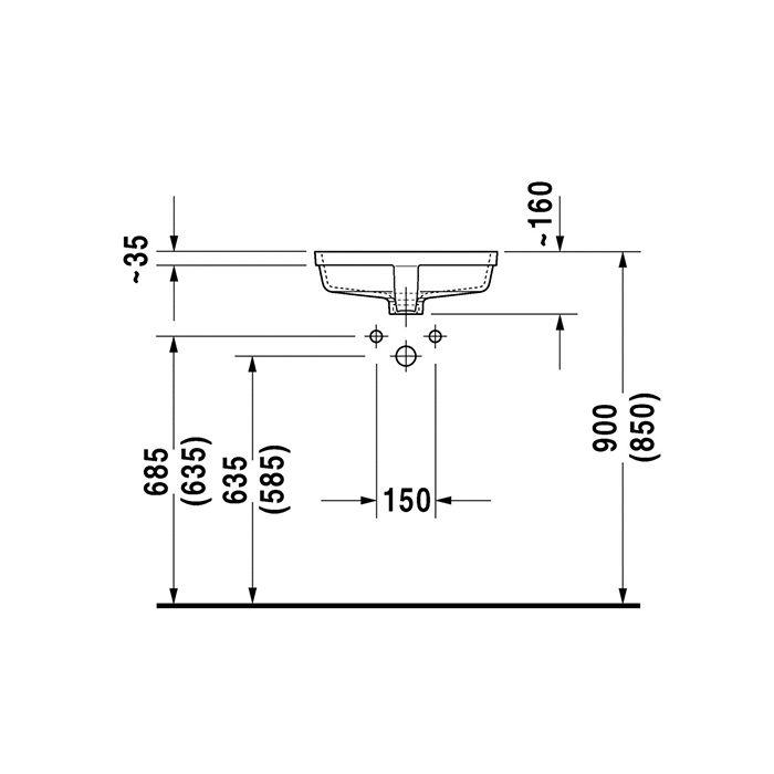 Tvättställ Duravit Vero 033043