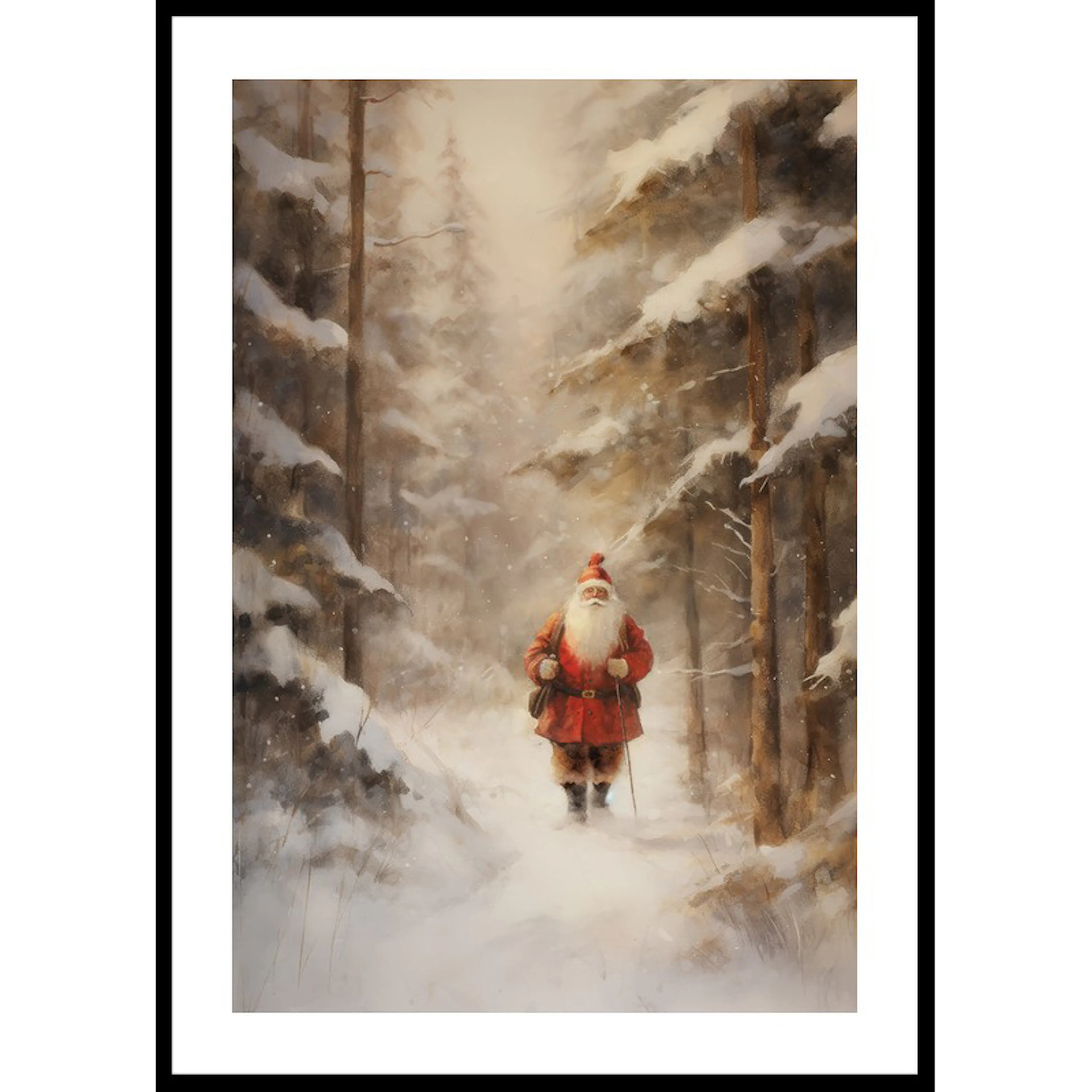 Santa Claus Winter Walk 70x100 70x100 cm